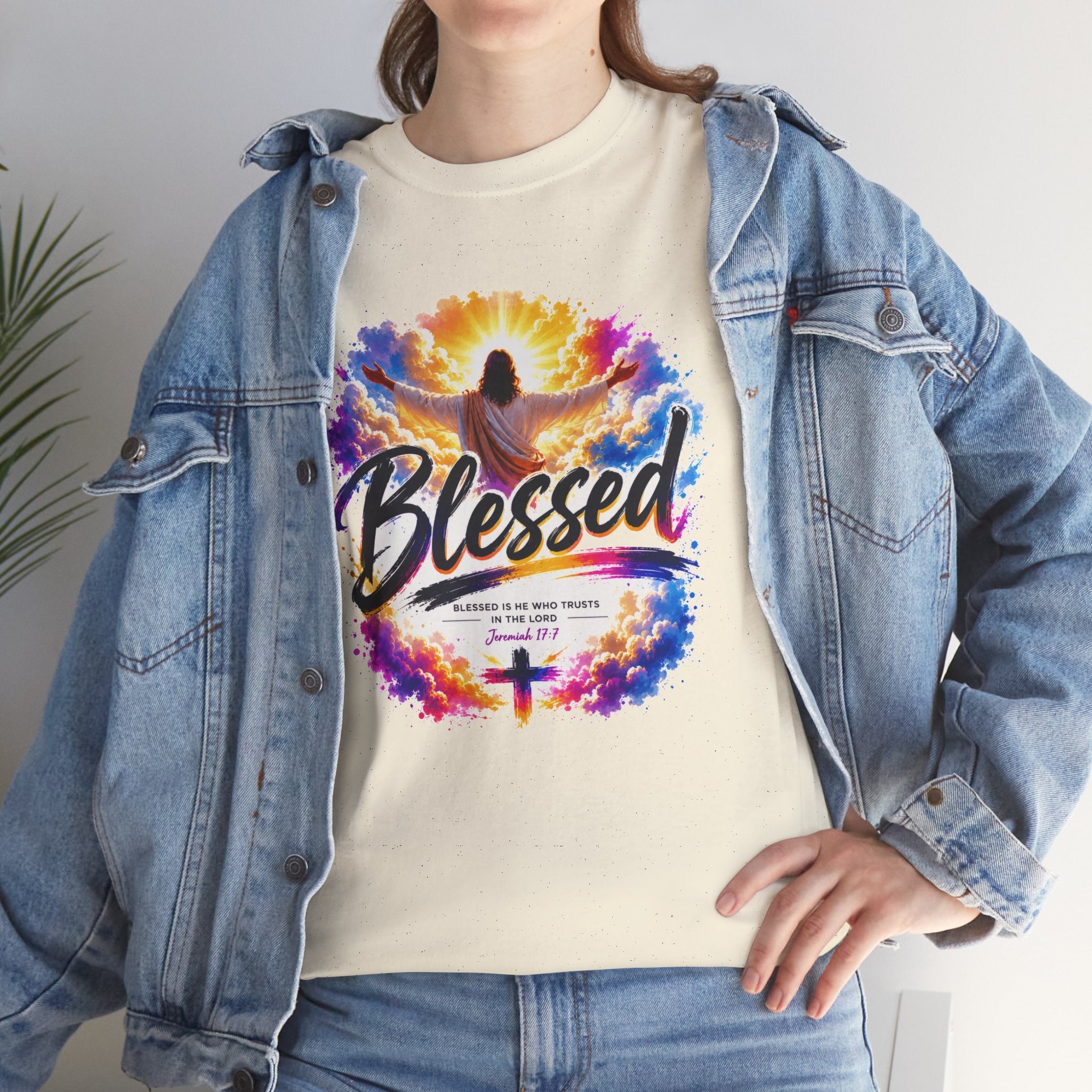 Blessed Christian T-Shirt, Faith Cross Shirt, Religious Graphic Tee, Jesus Lover Gift, Inspirational Unisex Christian Shirt