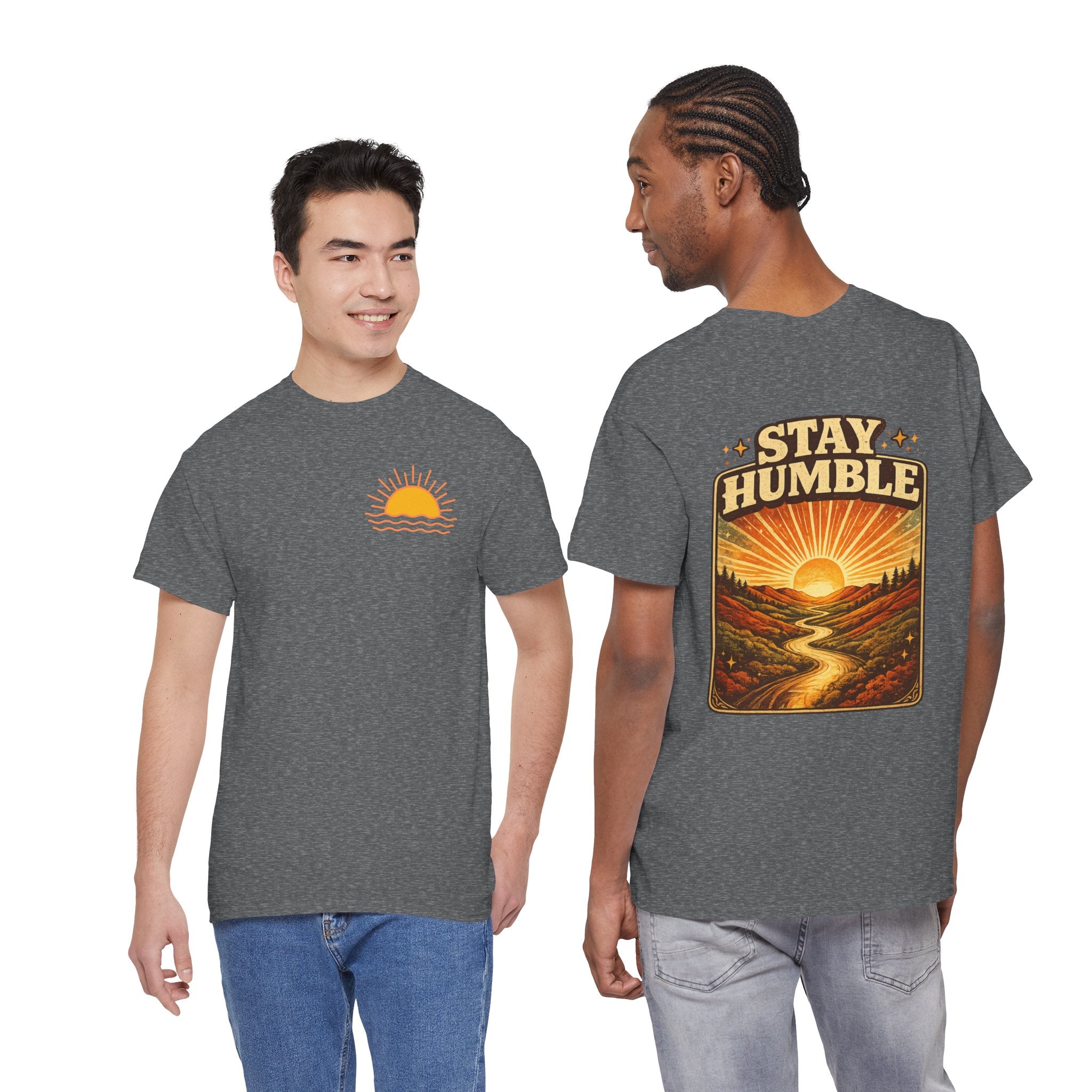 Stay Humble Sunset Tee - Retro Sunrise Graphic T-Shirt