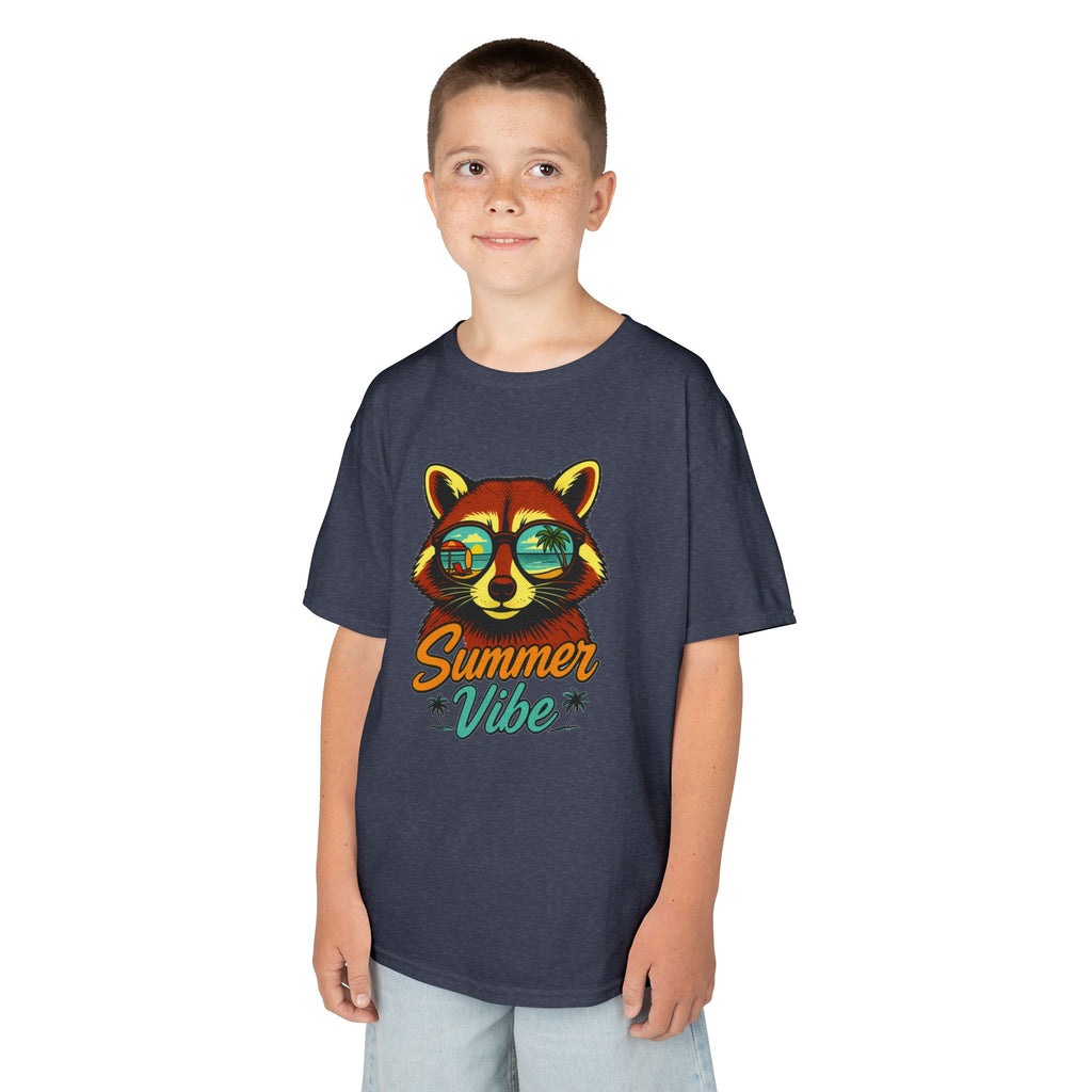 Kids Tee - 'Summer Vibe' Sunglasses Raccoon Graphic