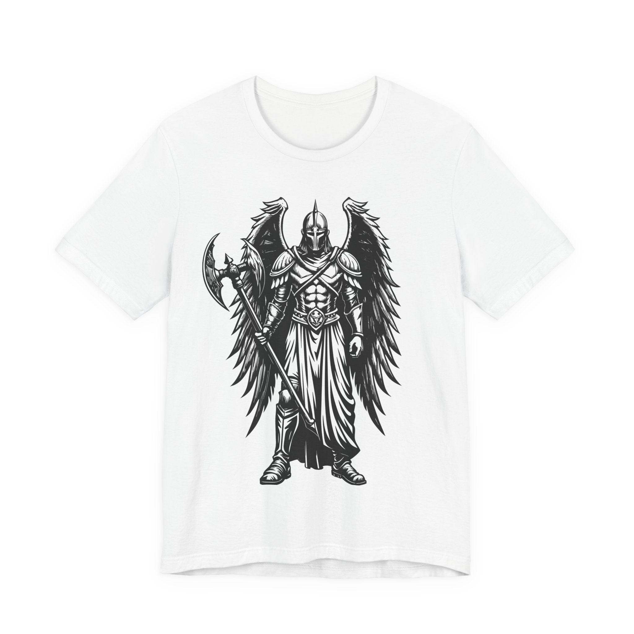 Angel of War Graphic Tee — Winged Knight Armor T-Shirt