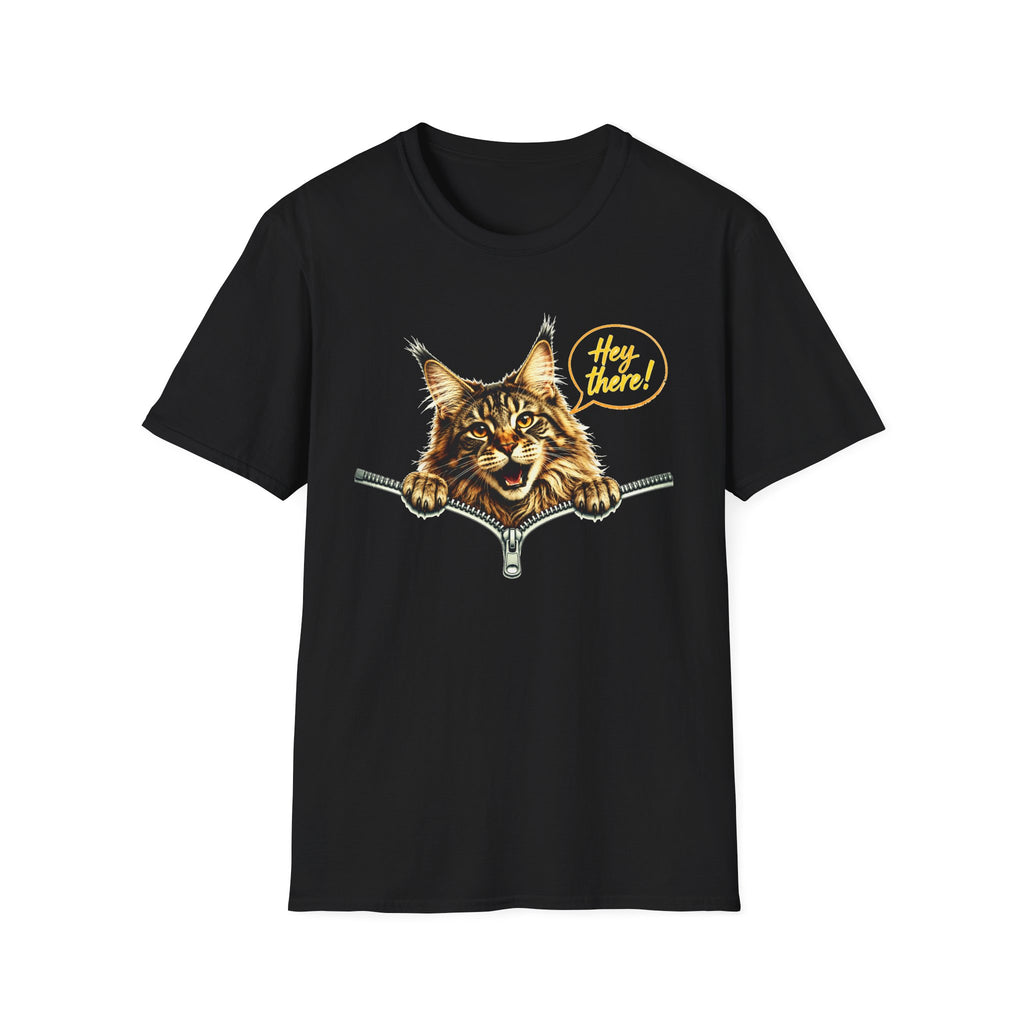 Cute Maine Coon Cat Shirt, Funny Cat Lover Tee, Hey There Cat Graphic T-Shirt, Cute Animal Shirt, Gift for Cat Mom, Unisex Tee