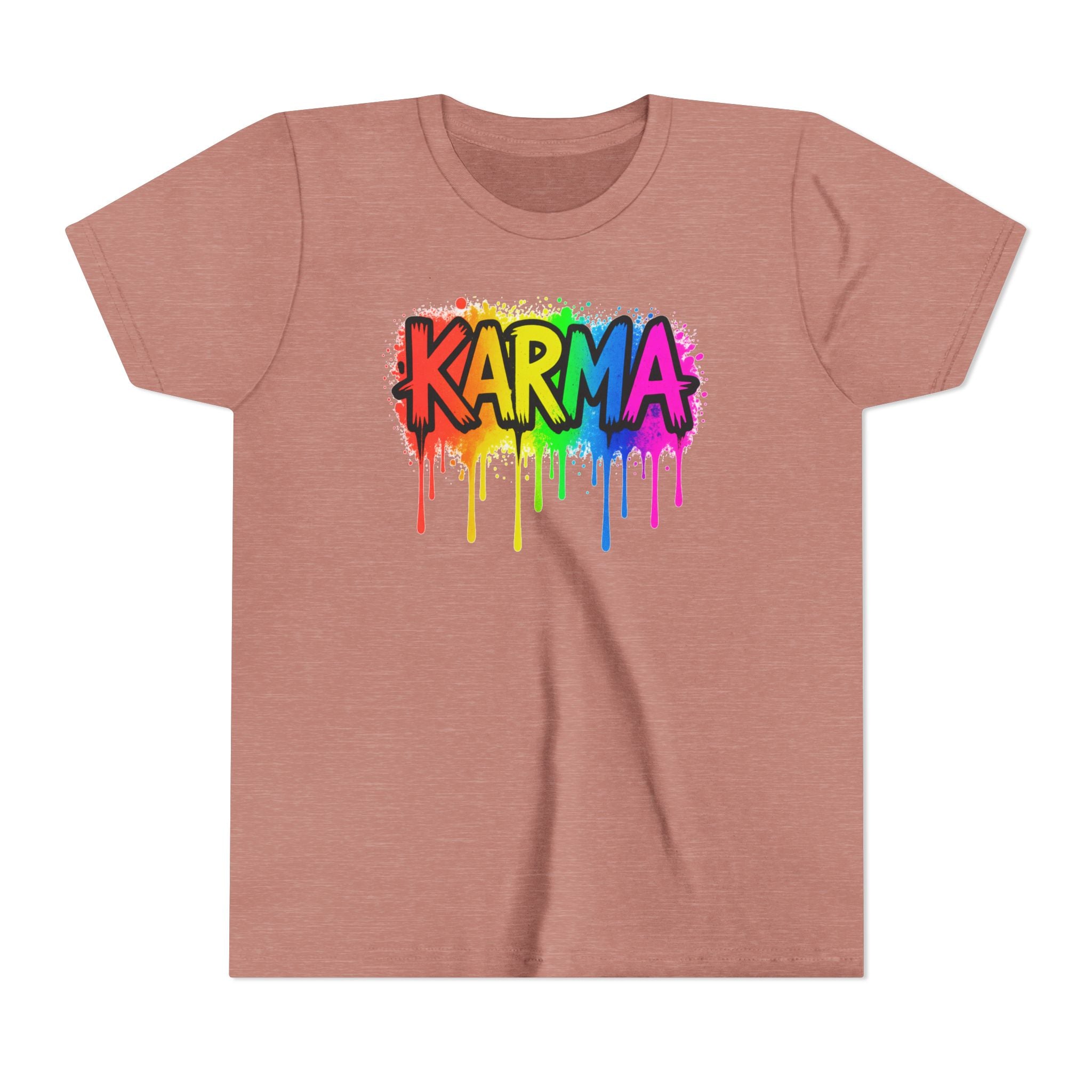 KARMA Rainbow Drip Youth Tee – Colorful Graffiti Kids T-Shirt