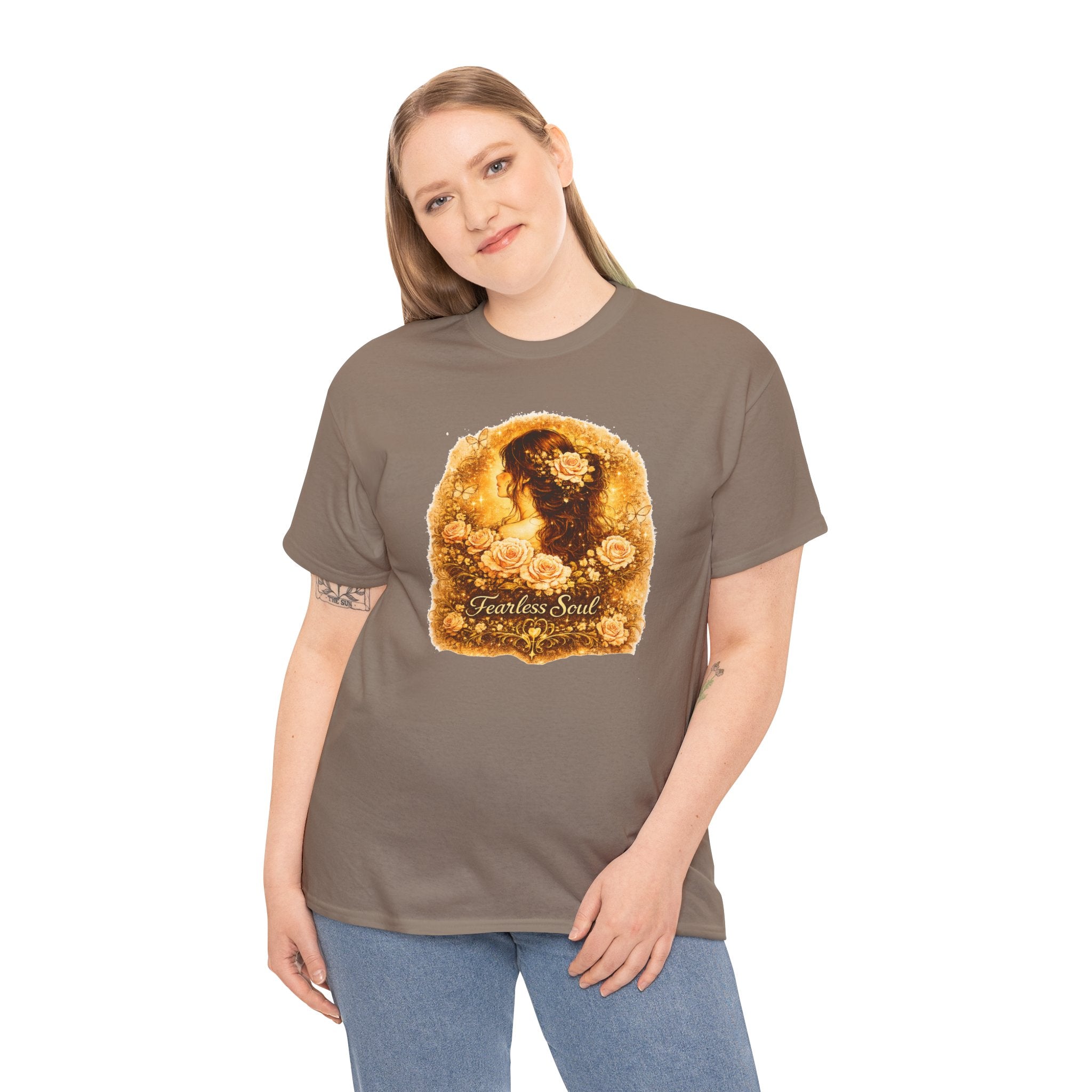 Fearless Soul Shirt, Vintage Floral Woman Tee, Feminine Aesthetic T-Shirt, Boho Graphic Tee, Cottagecore Shirt, Romantic Floral Shirt