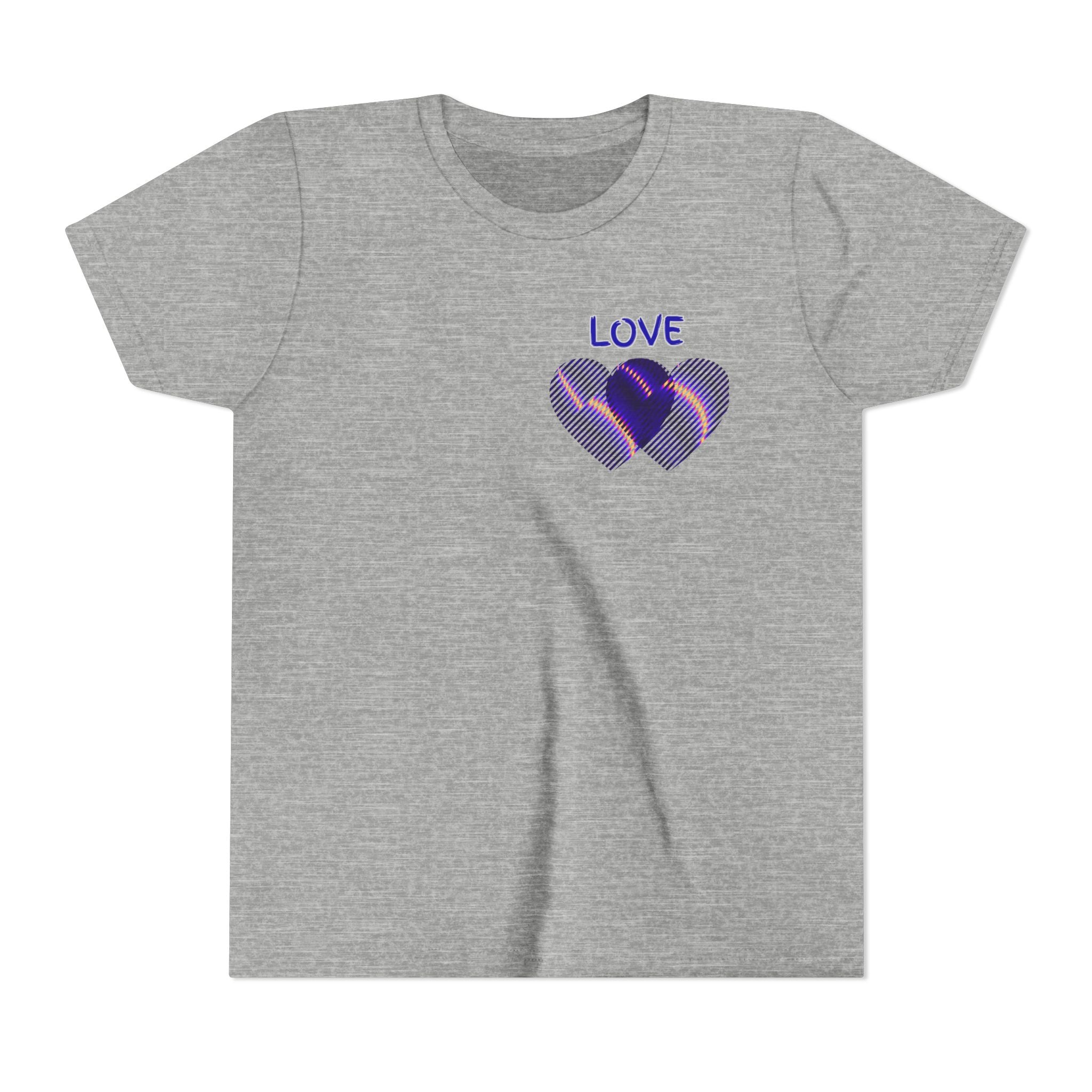 Youth Tee — Purple Heart 'LOVE' Graphic Kids T-Shirt