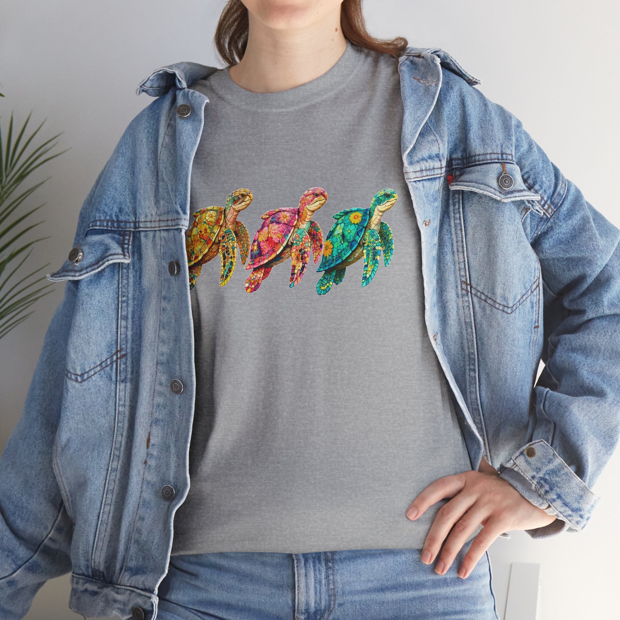 Sea Turtle T-Shirt, Colorful Sea Turtle Tee, Beach Lover Shirt, Ocean Lover Gift, Coastal Graphic Tee, Marine Life Shirt, Summer Vacation Tee