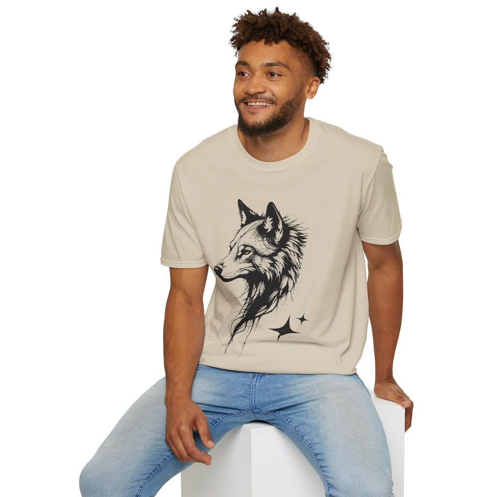 Wolf T Shirt, Mystic Wolf Graphic Tee, Forest Animal Shirt, Minimalist Wolf Head Shirt, Unisex Nature T-Shirt, Wildlife Gift, Boho Wolf Tee