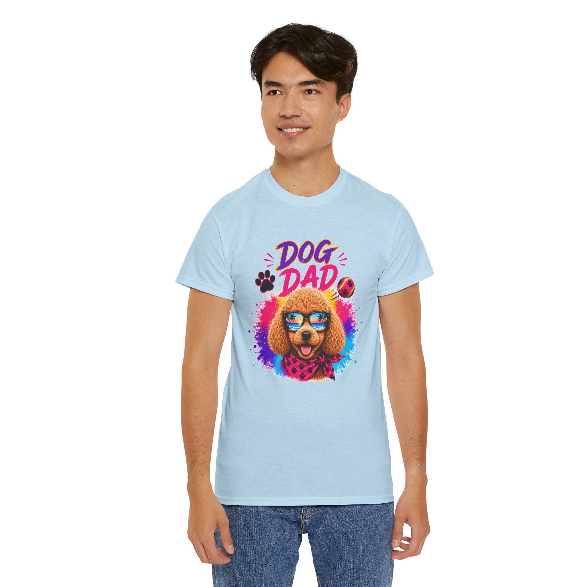 Dog Dad Poodle T-Shirt | Funny Dog Dad Gift | Colorful Retro Poodle Shirt | Dog Lover Gift | Unisex Graphic Tee