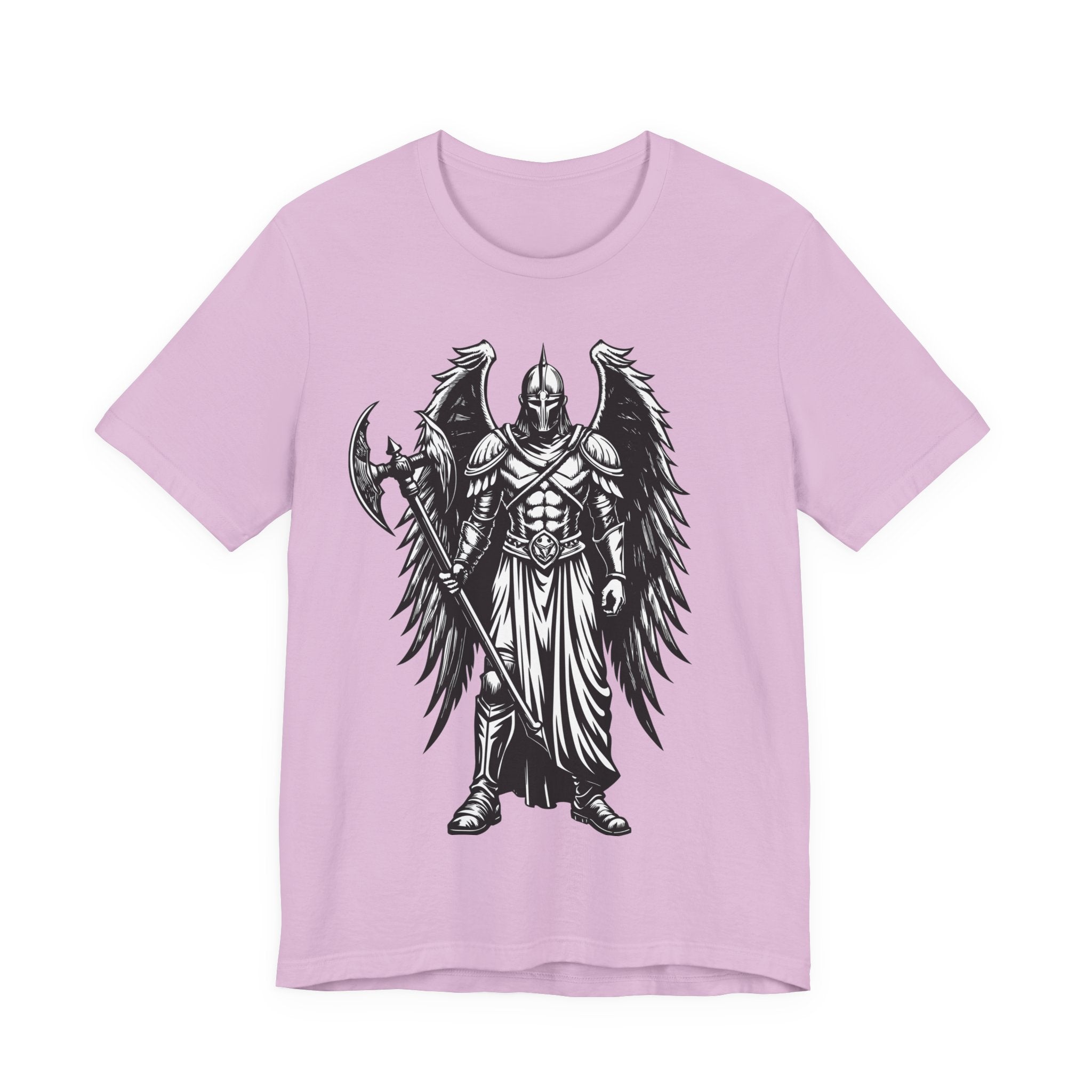 Angel of War Graphic Tee — Winged Knight Armor T-Shirt