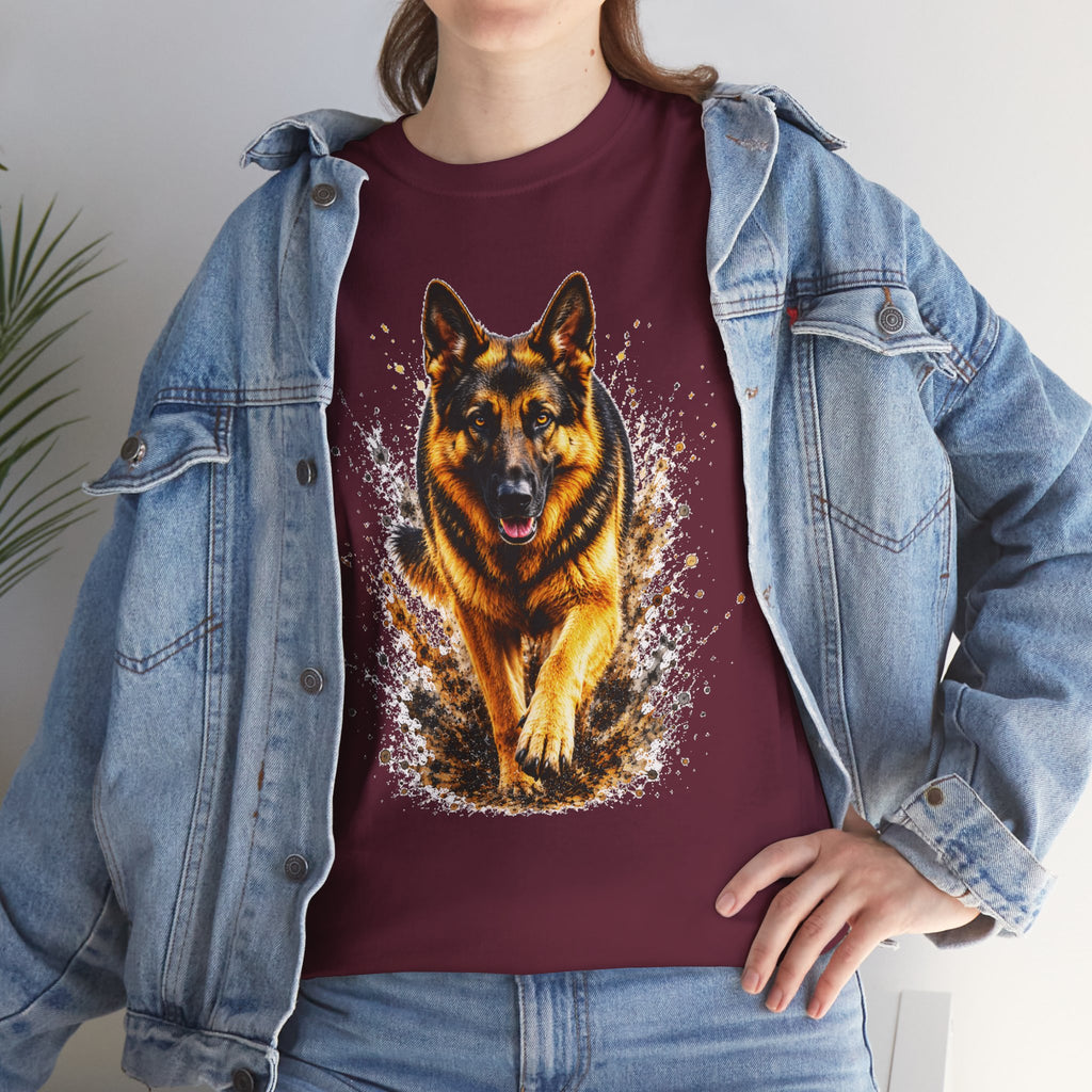 German Shepherd Running T-Shirt, German Shepherd Graphic Tee, Dog Lover Shirt, Unisex German Shepherd Tee, Gift for Dog Owner, K9 Animal Shirt