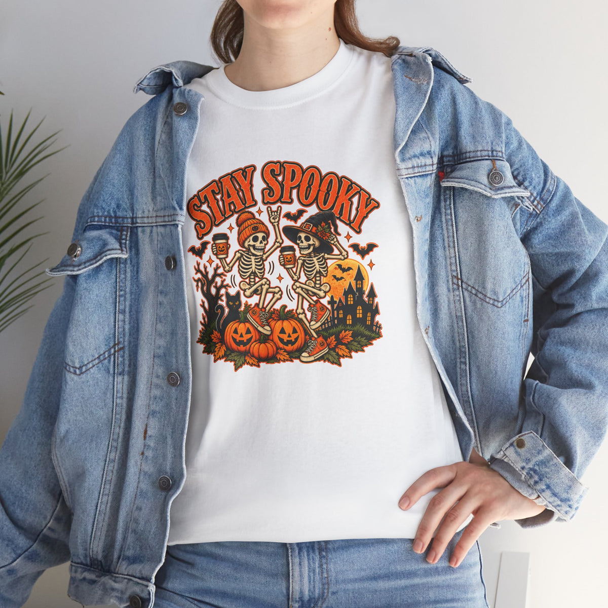 Stay Spooky Halloween Shirt | Dancing Skeleton Pumpkin Graphic Tee