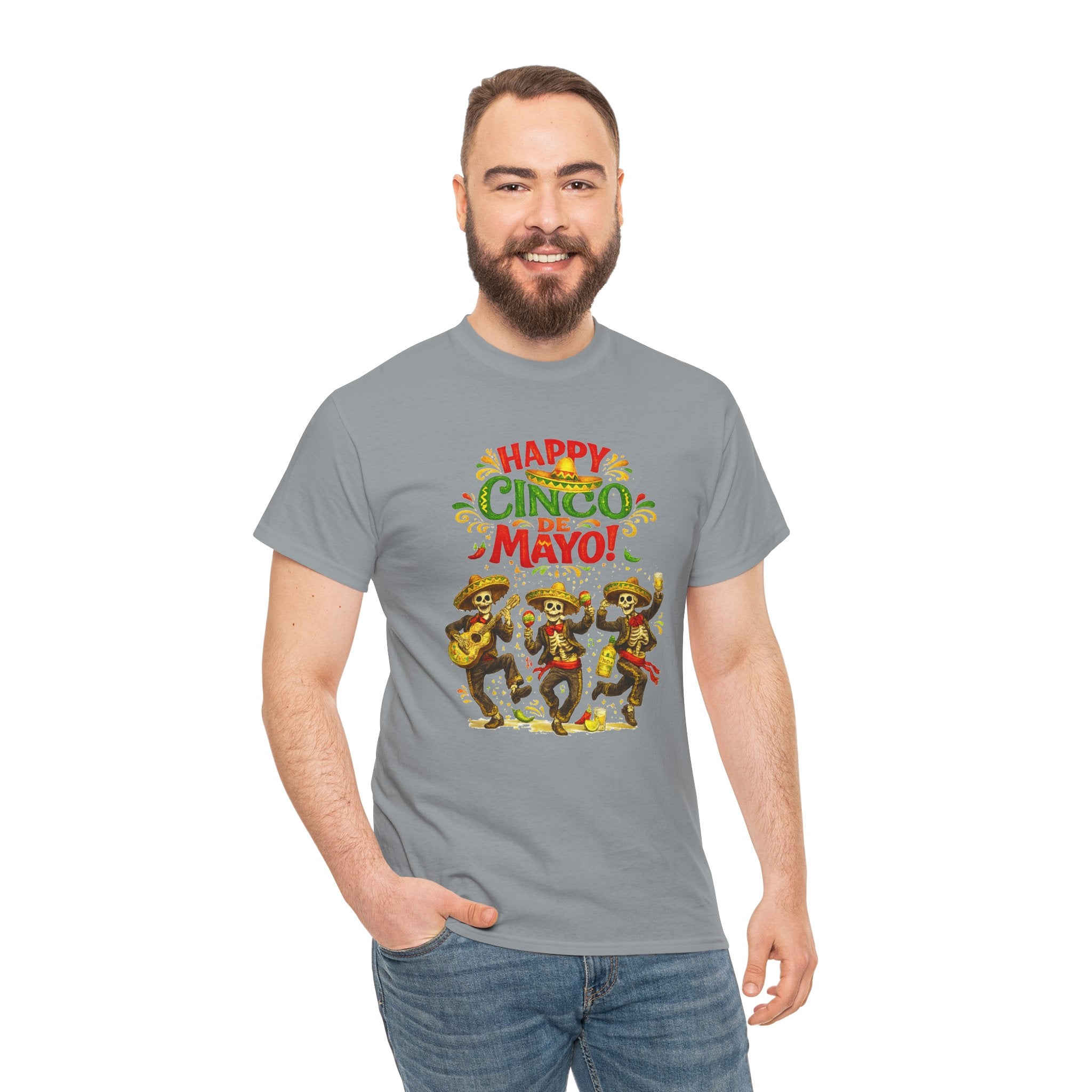 Cinco De Mayo Shirt, Happy Cinco De Mayo Tee, Dancing Skeleton Fiesta Shirt, Funny Mexican Party T-Shirt