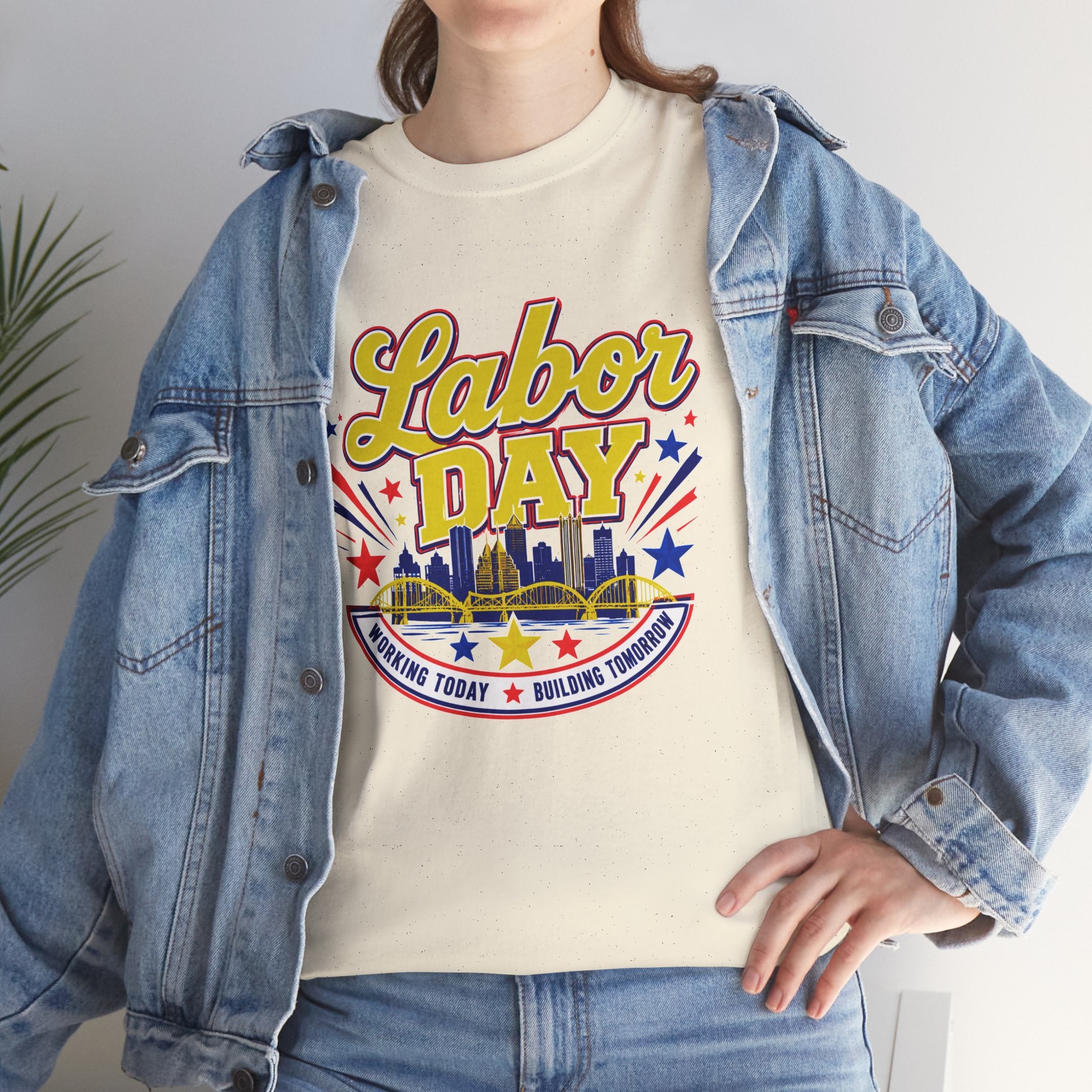 Labor Day Skyline T‑Shirt — Retro Stars & Stripes Celebration Tee