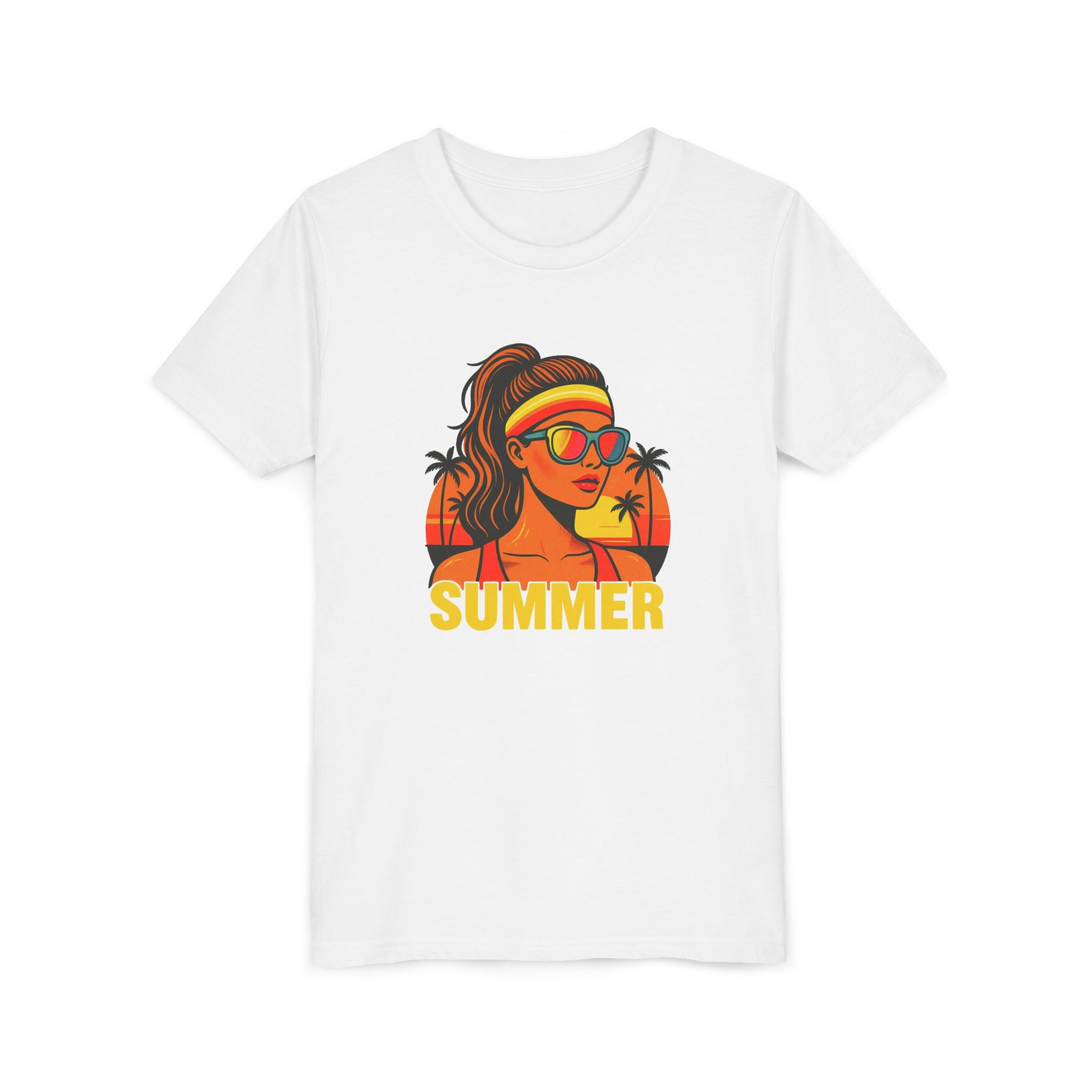 Girls Summer Graphic Tee | Retro Sunshine Youth Shirt | Cute Vacation T-Shirt