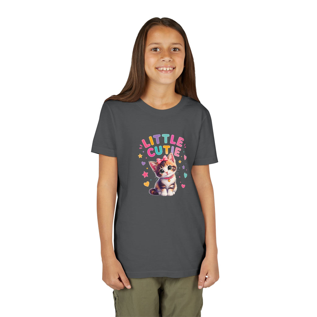 Little Cutie Cat Shirt for Kids, Cute Kitten Youth Tee, Girls Cat T-Shirt, Kawaii Kitty Shirt, Toddler Cat Lover Gift, Cute Animal Tee