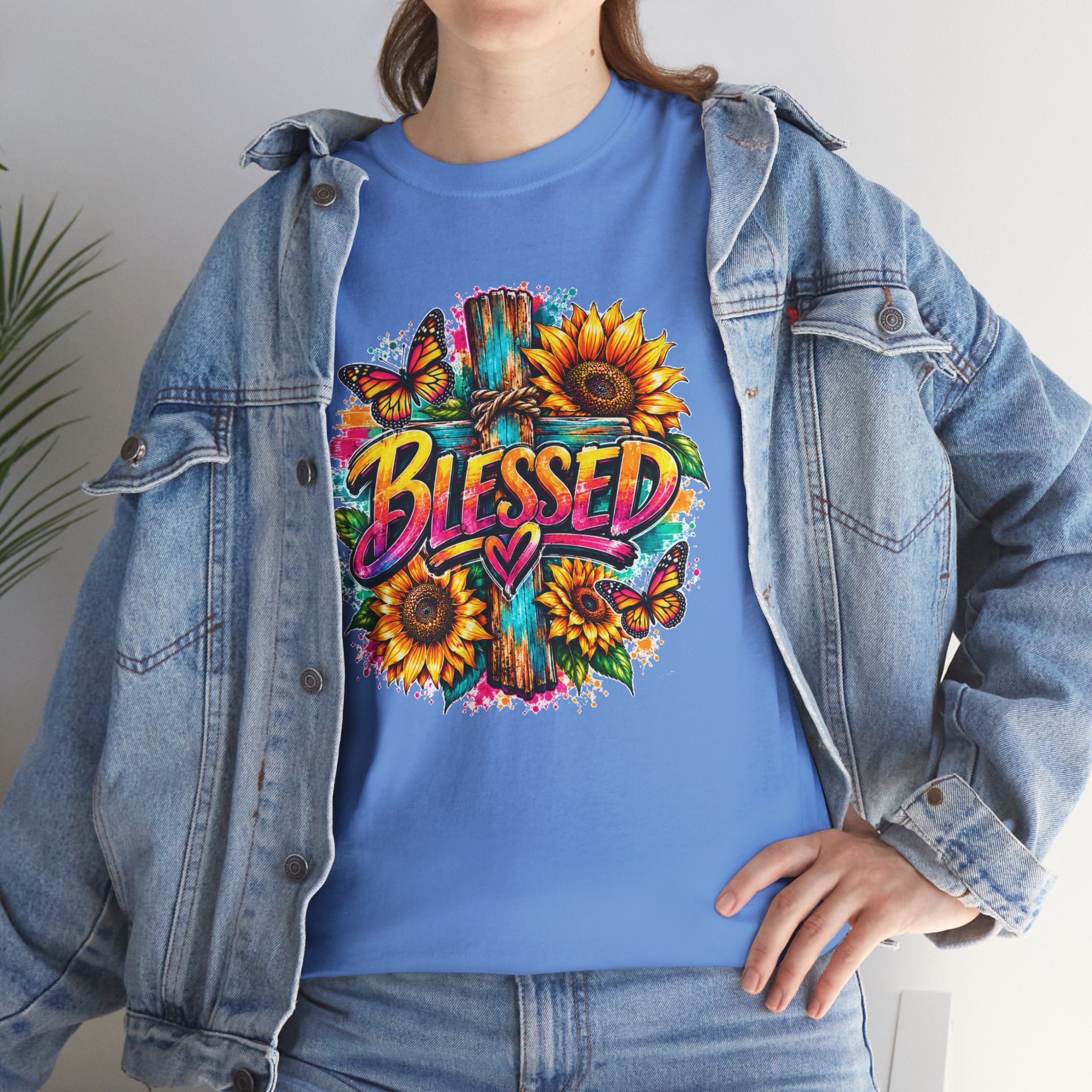 Blessed Christian T-Shirt, Faith Hope Love Tee, Jesus Cross Shirt, Religious Graphic Tee, Christian Gift, Unisex Shirt
