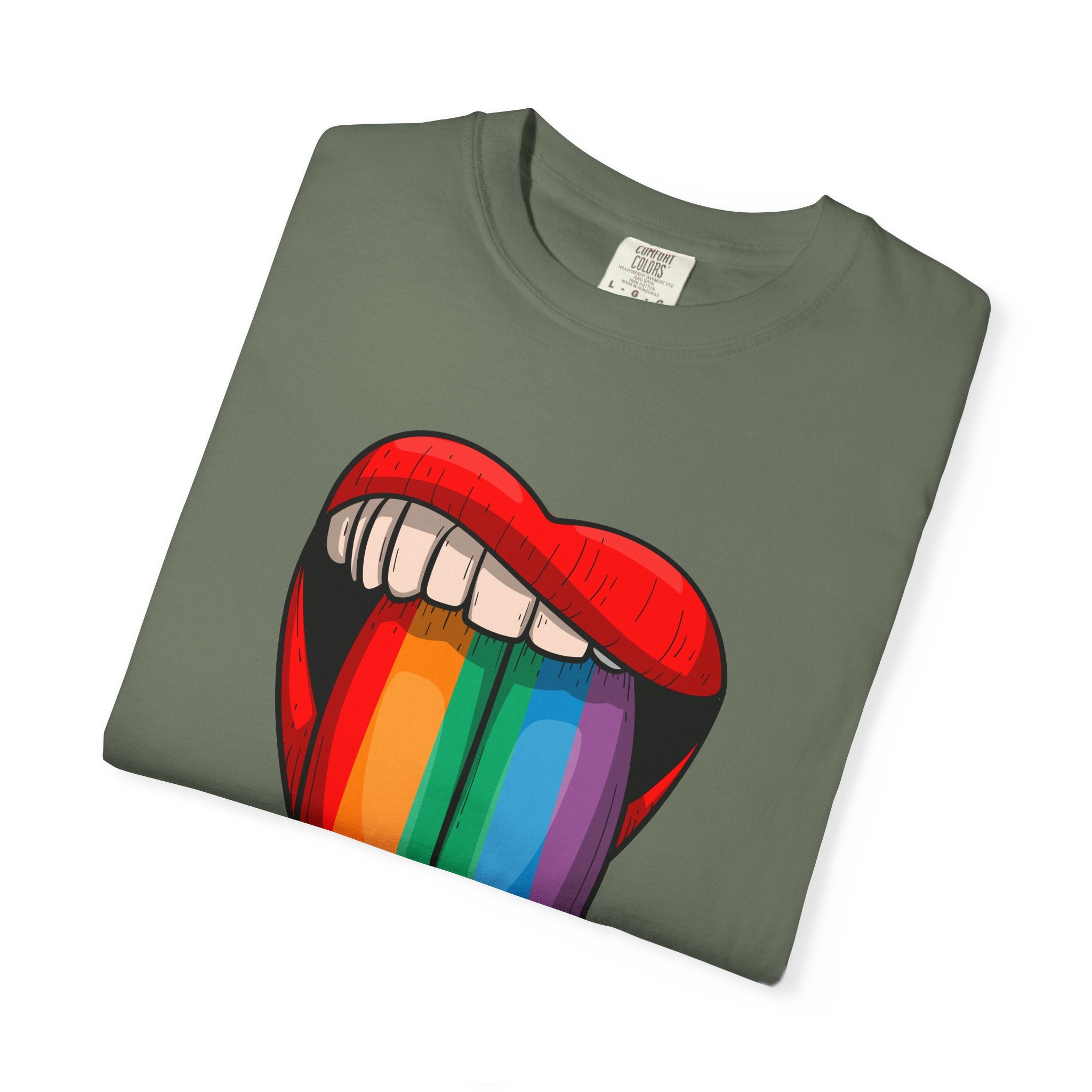Rainbow Tongue T-Shirt — Pride Lip Graphic Tee
