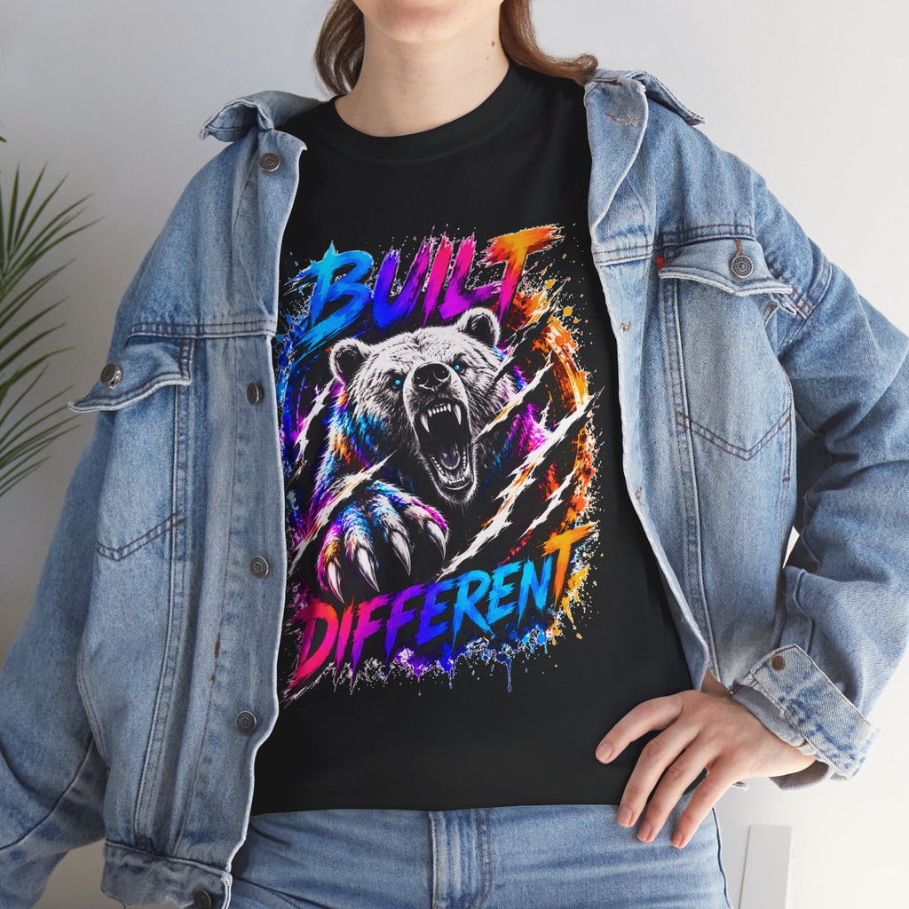 Built Different Bear T-Shirt — Bold Retro Grunge Graphic Tee