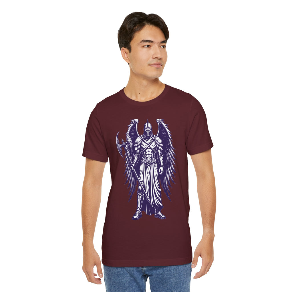 Fallen Angel Warrior T-Shirt | Gothic Fantasy Winged Knight Tee