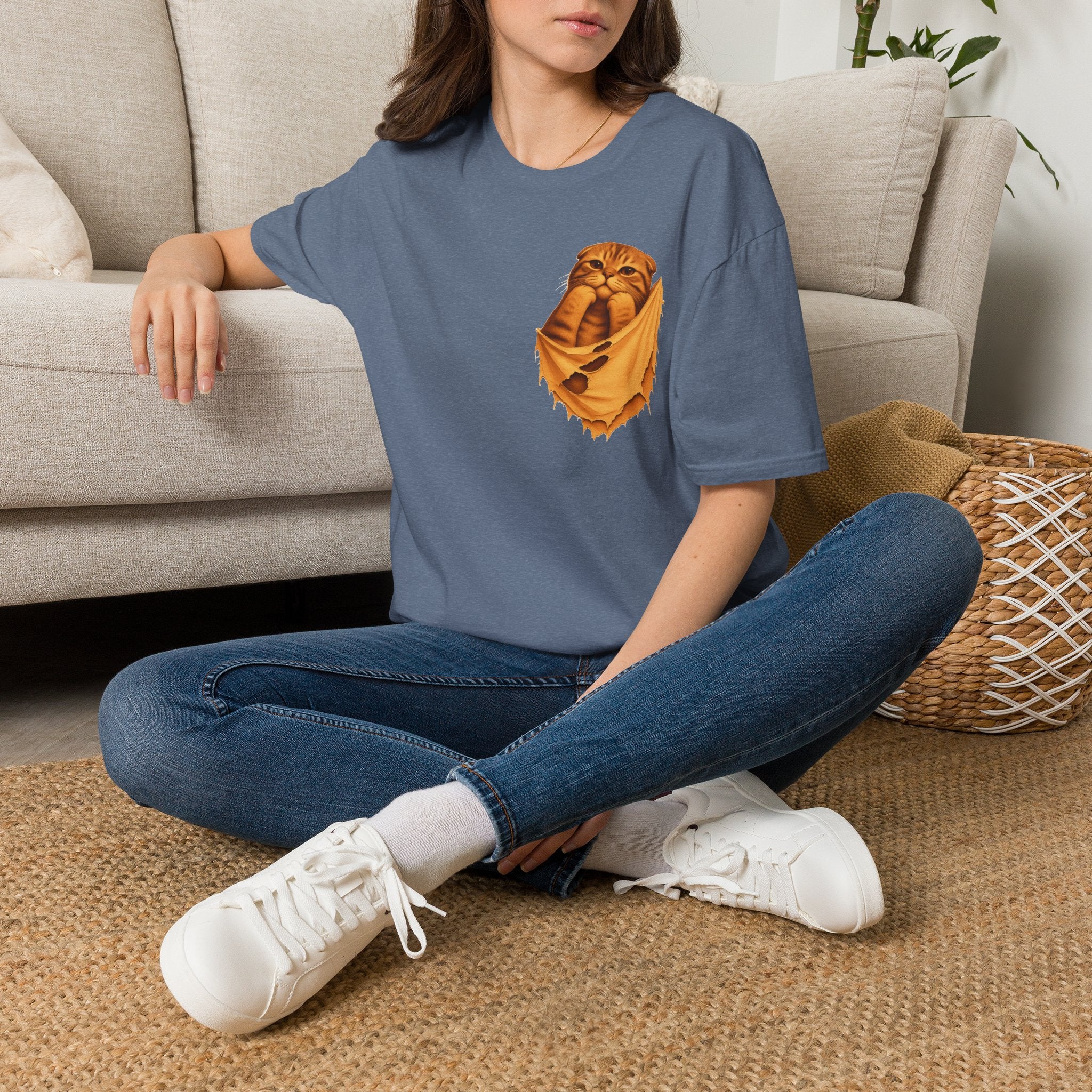 Cat in a Pocket T-Shirt — Cute Pocket Kitten Graphic Tee