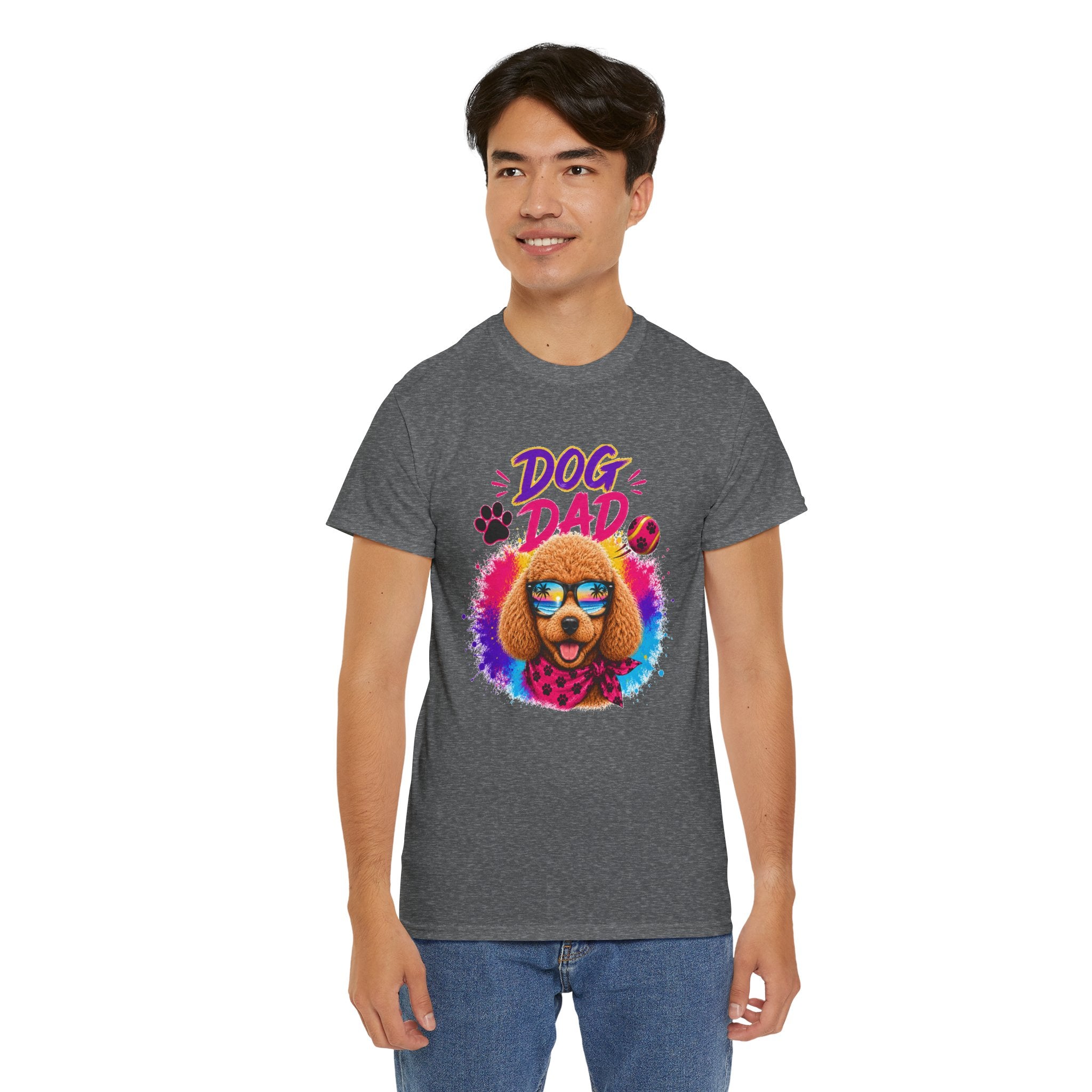Dog Dad Poodle T-Shirt | Funny Dog Dad Gift | Colorful Retro Poodle Shirt | Dog Lover Gift | Unisex Graphic Tee