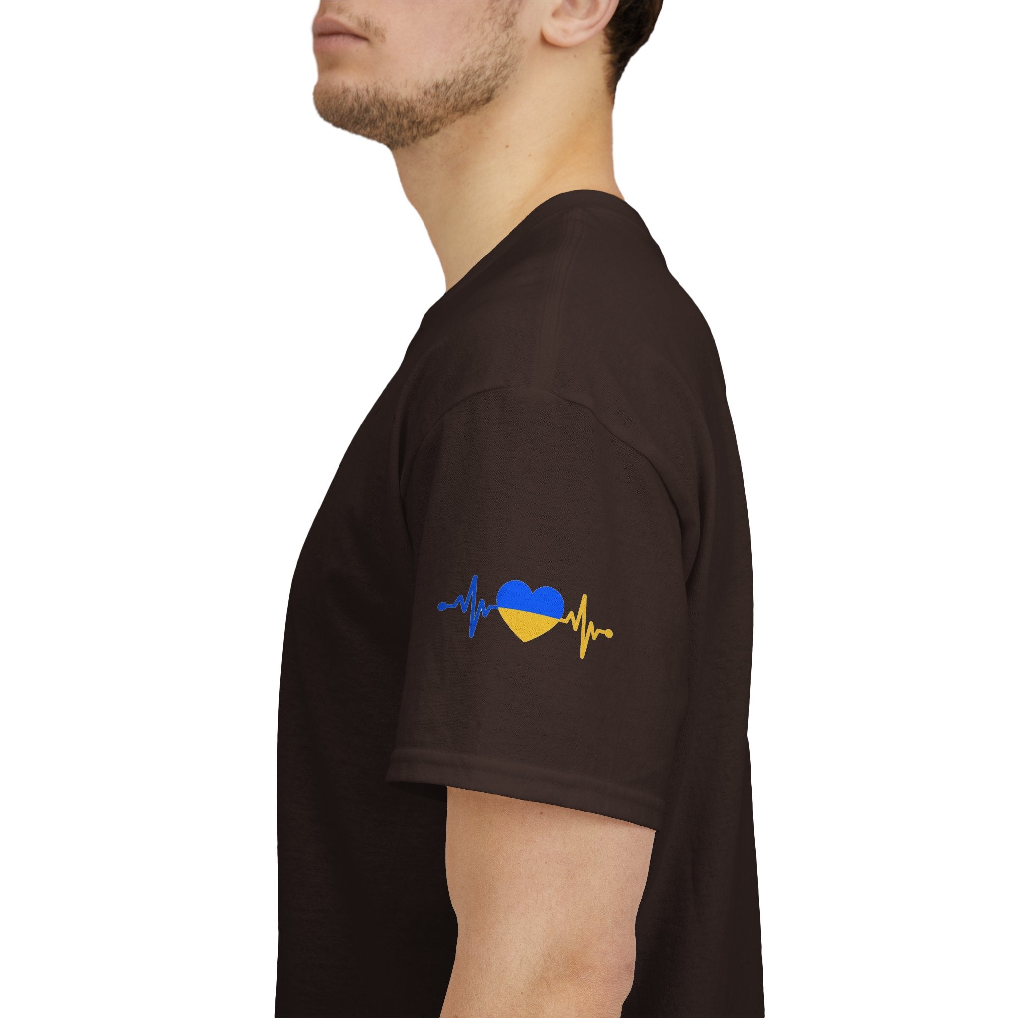 Love Ukraine T-Shirt — Heartbeat Flag Design