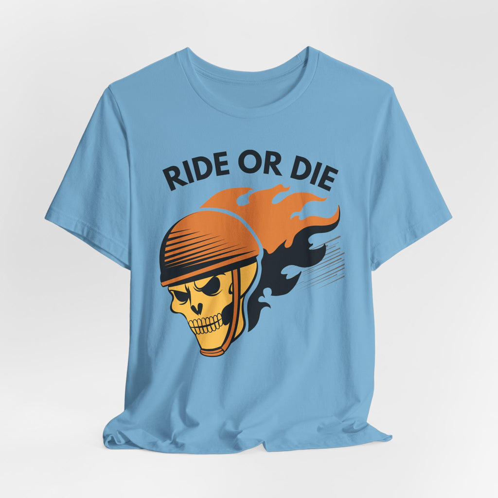 Ride or Die Skull Helmet T-Shirt | Biker Graphic Tee for Men | Vintage Motorcycle Shirt