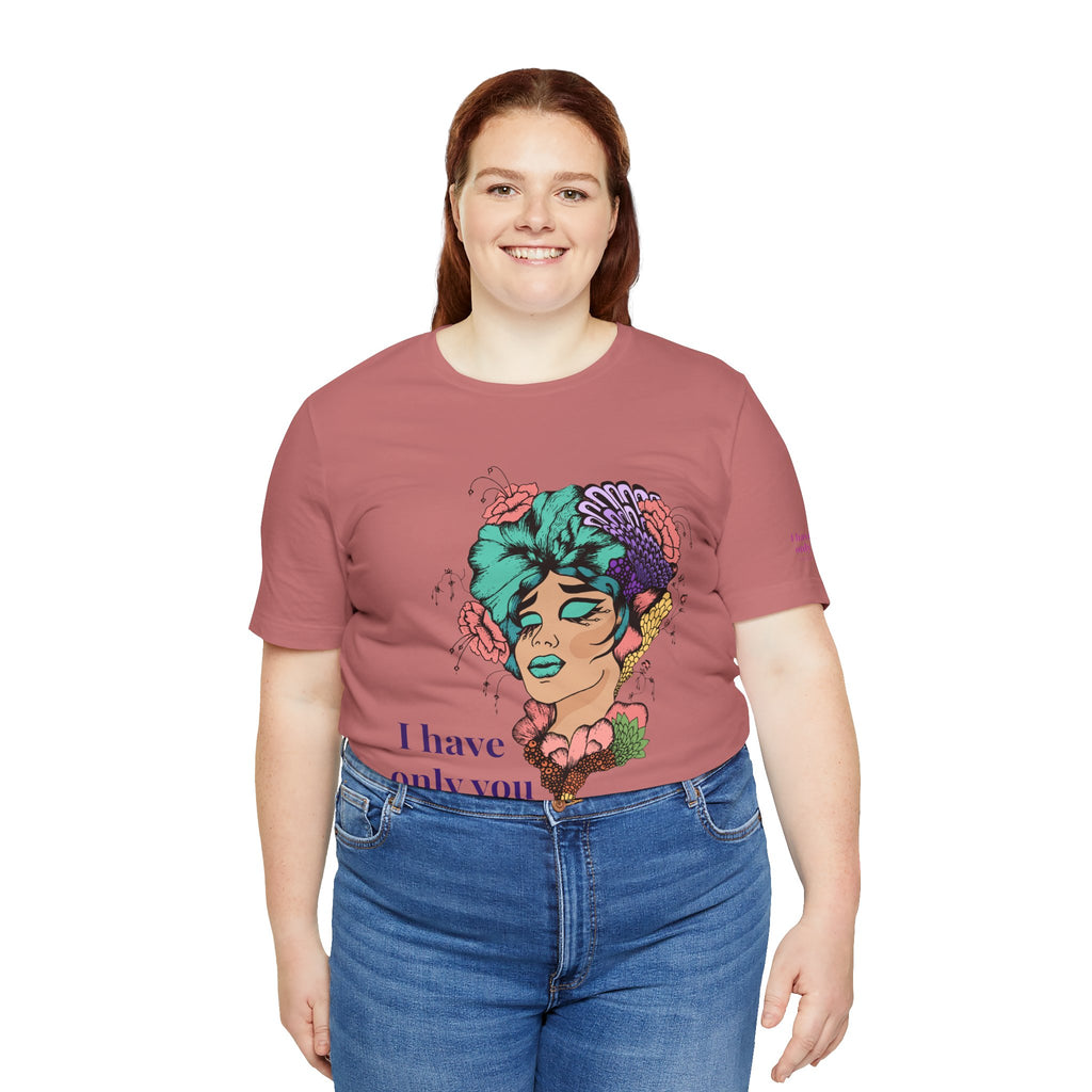I Have Only You Floral Portrait Tee — Retro Femme Graphic T-Shirt