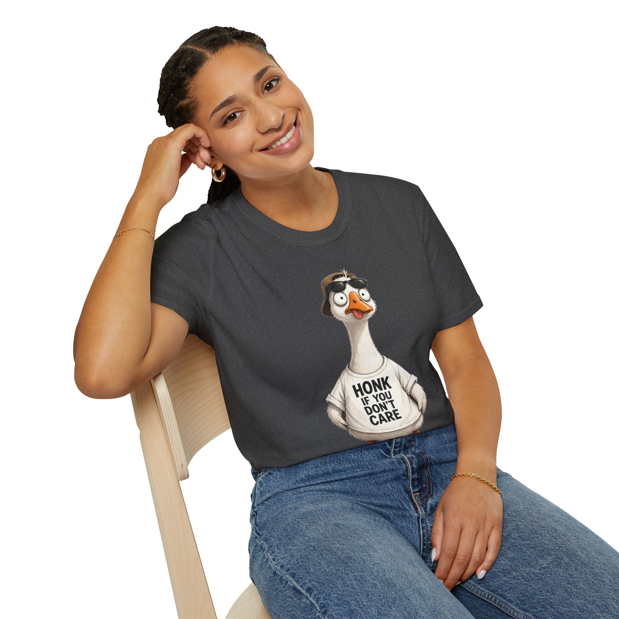 Funny Goose Shirt Honk If You Don’t Care T-Shirt Meme Graphic Tee Unisex Funny Animal Shirt Sarcastic Humor Gift Casual Tee