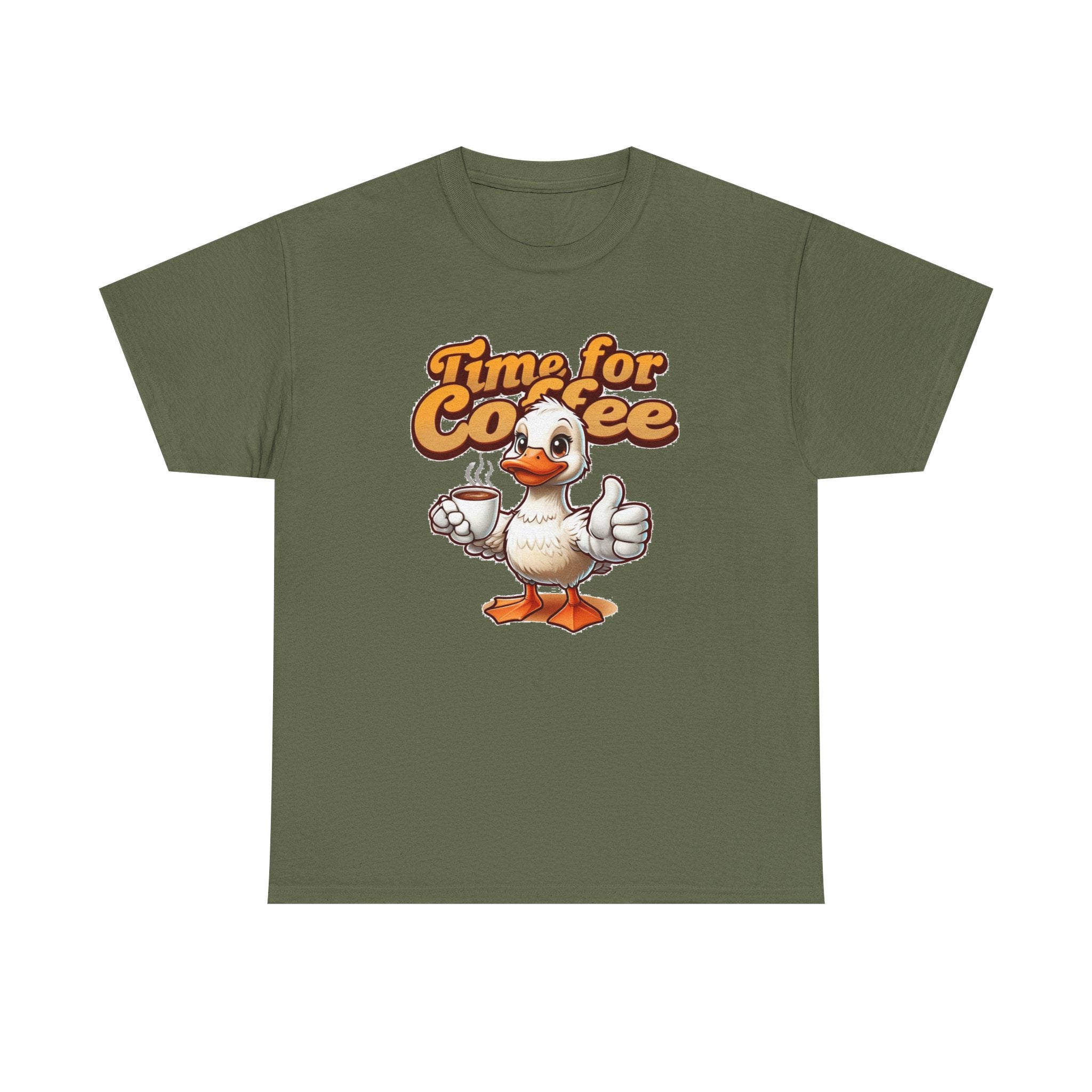 Time for Coffee Duck Shirt, Funny Duck T-Shirt, Cute Animal Graphic Tee, Coffee Lover Shirt, Unisex Funny Tee, Gift Idea