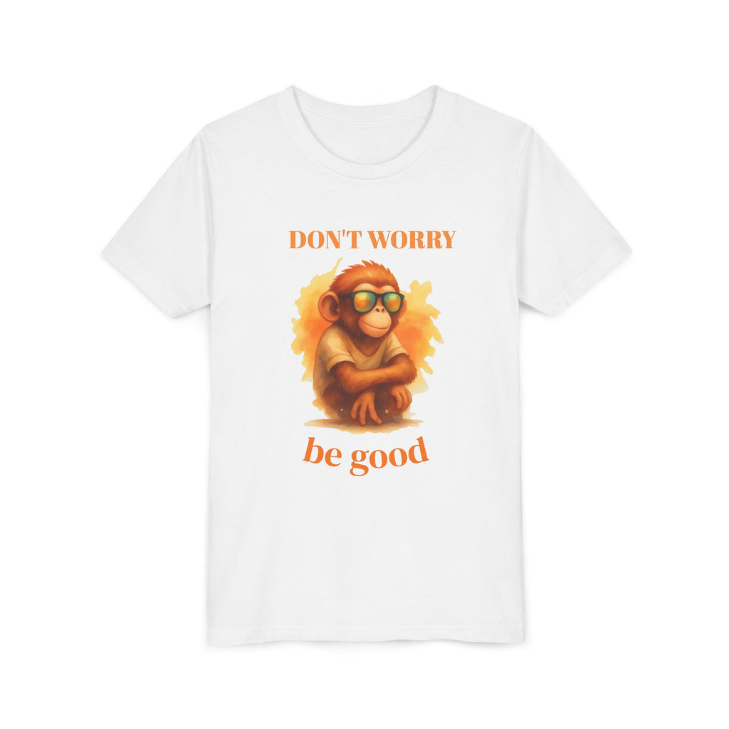 Funny Monkey T-Shirt “Don’t Worry Be Good”, Cute Animal Tee, Kids Graphic Shirt, Cool Monkey Shirt, Gift for Kids