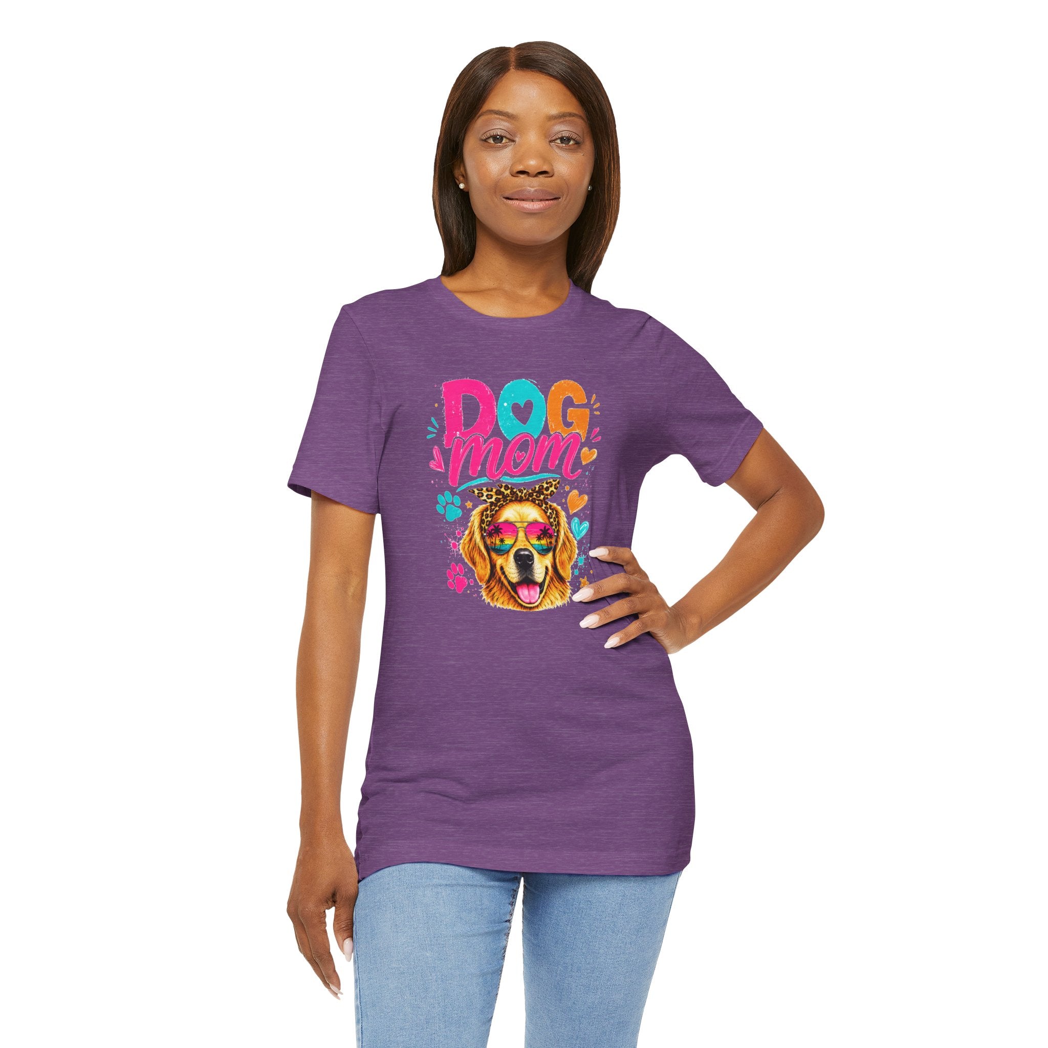 Dog Mom T-Shirt | Golden Retriever Shirt | Funny Dog Mom Gift | Colorful Retro Dog Lover Tee | Unisex Graphic T-Shirt