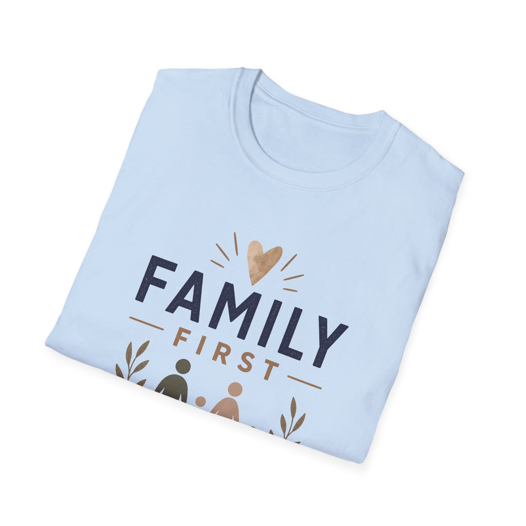 Family First T-Shirt | Matching Family Shirt | Cute Family Graphic Tee | Gift for Mom Dad Kids | Minimalist Family Shirt