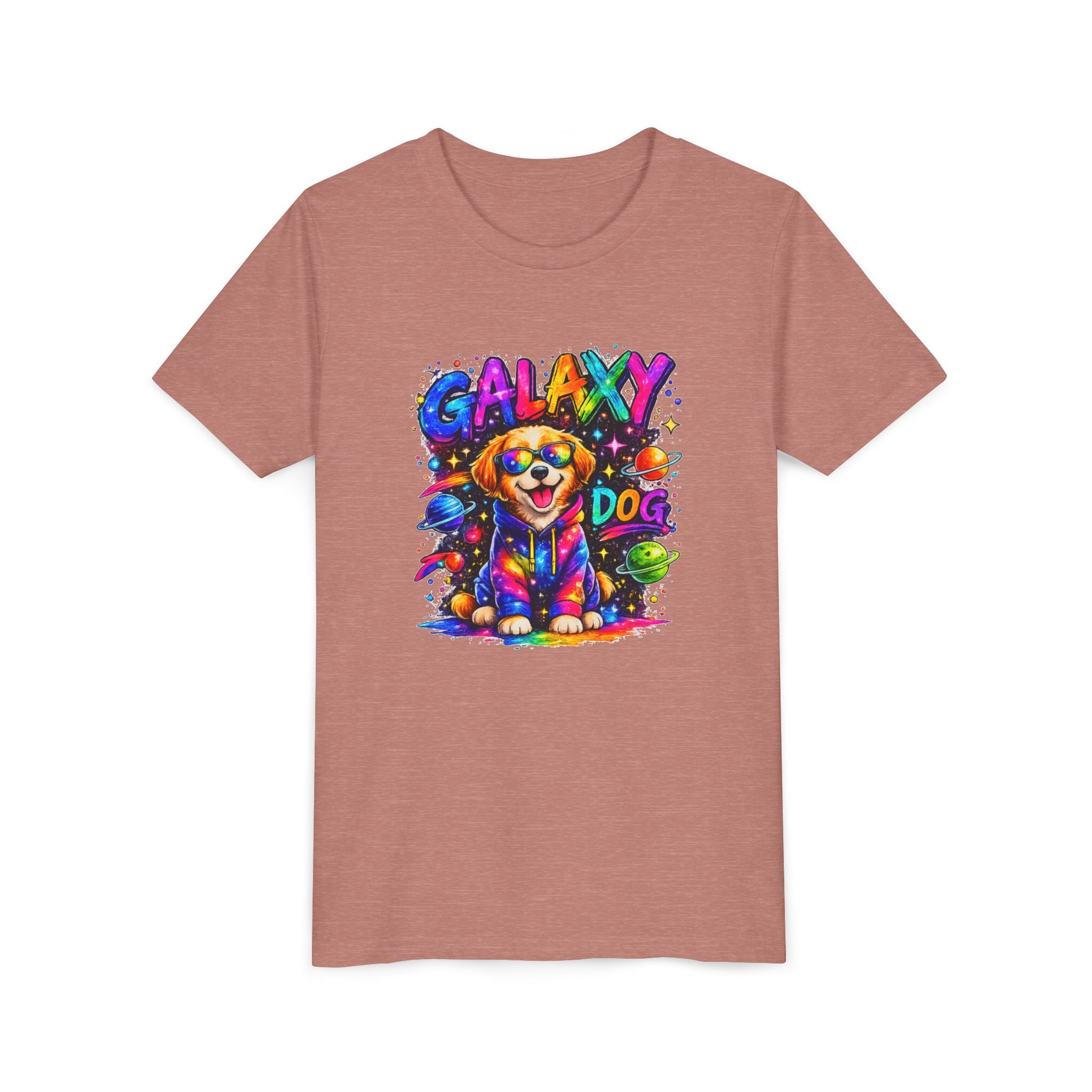 Galaxy Dog Youth Shirt, Space Puppy Kids T-Shirt, Colorful Dog Tee for Boys Girls, Rainbow Galaxy Dog Graphic Tee, Cute Gift for Dog Lovers