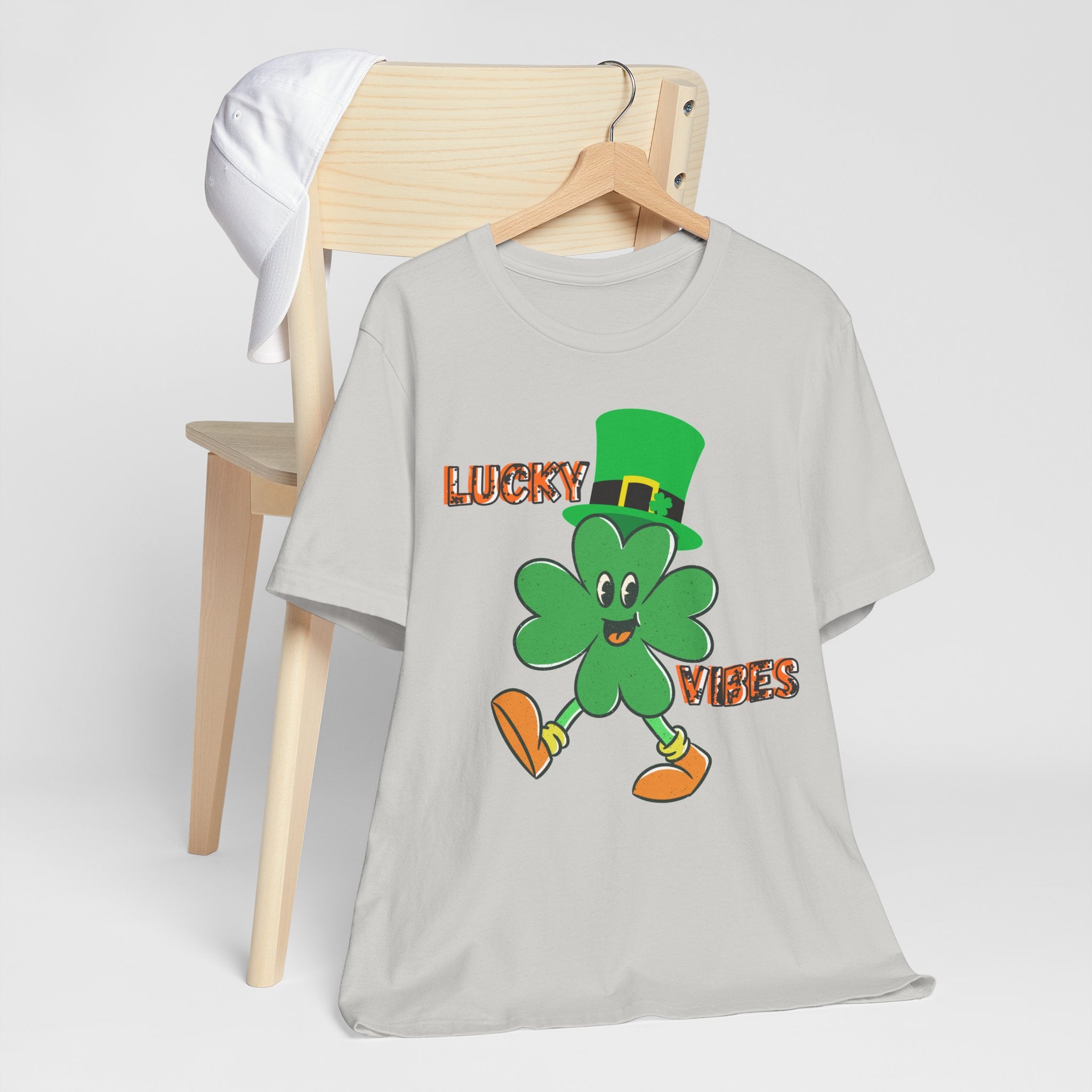 Lucky Vibes Saint Patrick's Day T-Shirt — Walking Shamrock Graphic Tee