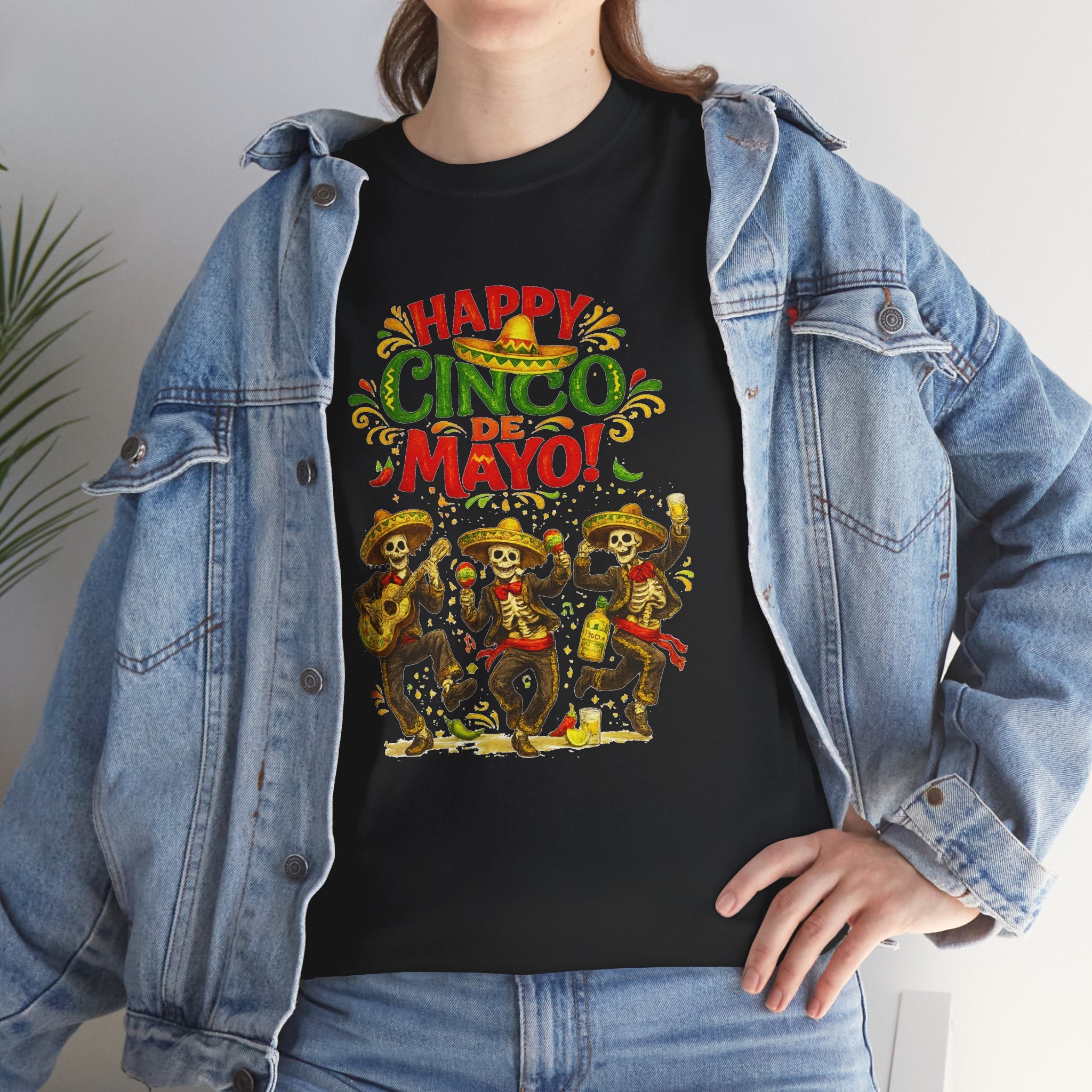 Cinco De Mayo Shirt, Happy Cinco De Mayo Tee, Dancing Skeleton Fiesta Shirt, Funny Mexican Party T-Shirt