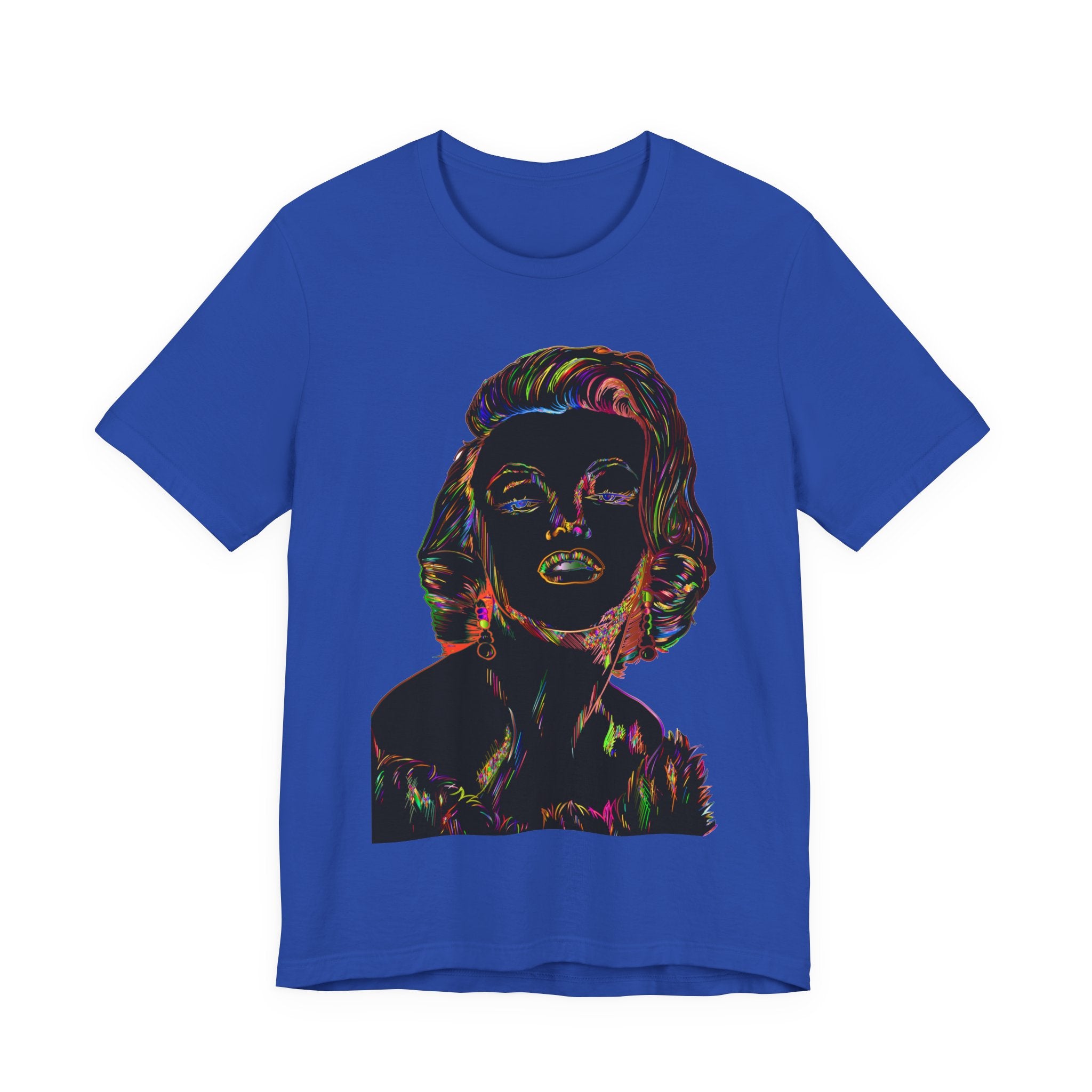 Neon Pop Art Portrait T-Shirt – Retro Rainbow Graphic Tee