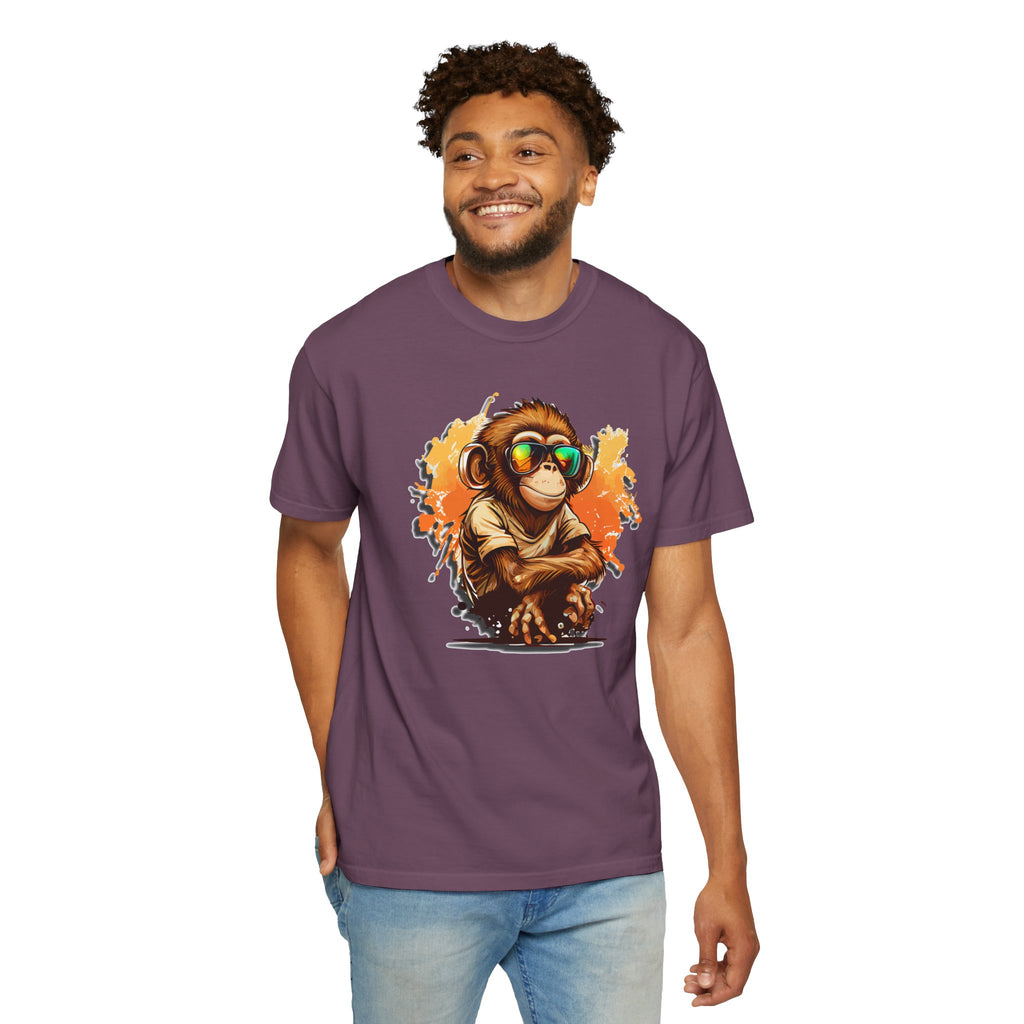 Cool Monkey Graphic T-Shirt | Funny Chimp Sunglasses Tee | Streetwear Animal Shirt | Unisex Casual Gift
