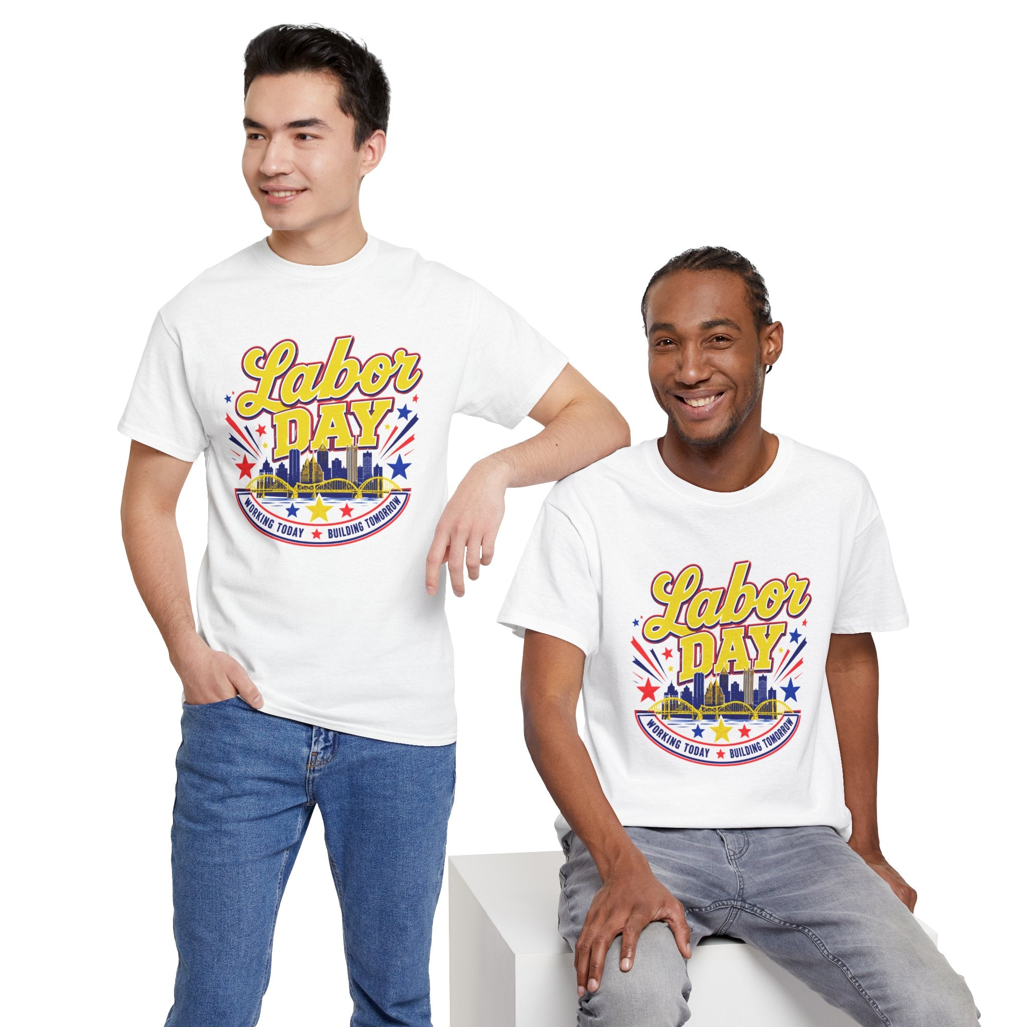 Labor Day Skyline T‑Shirt — Retro Stars & Stripes Celebration Tee