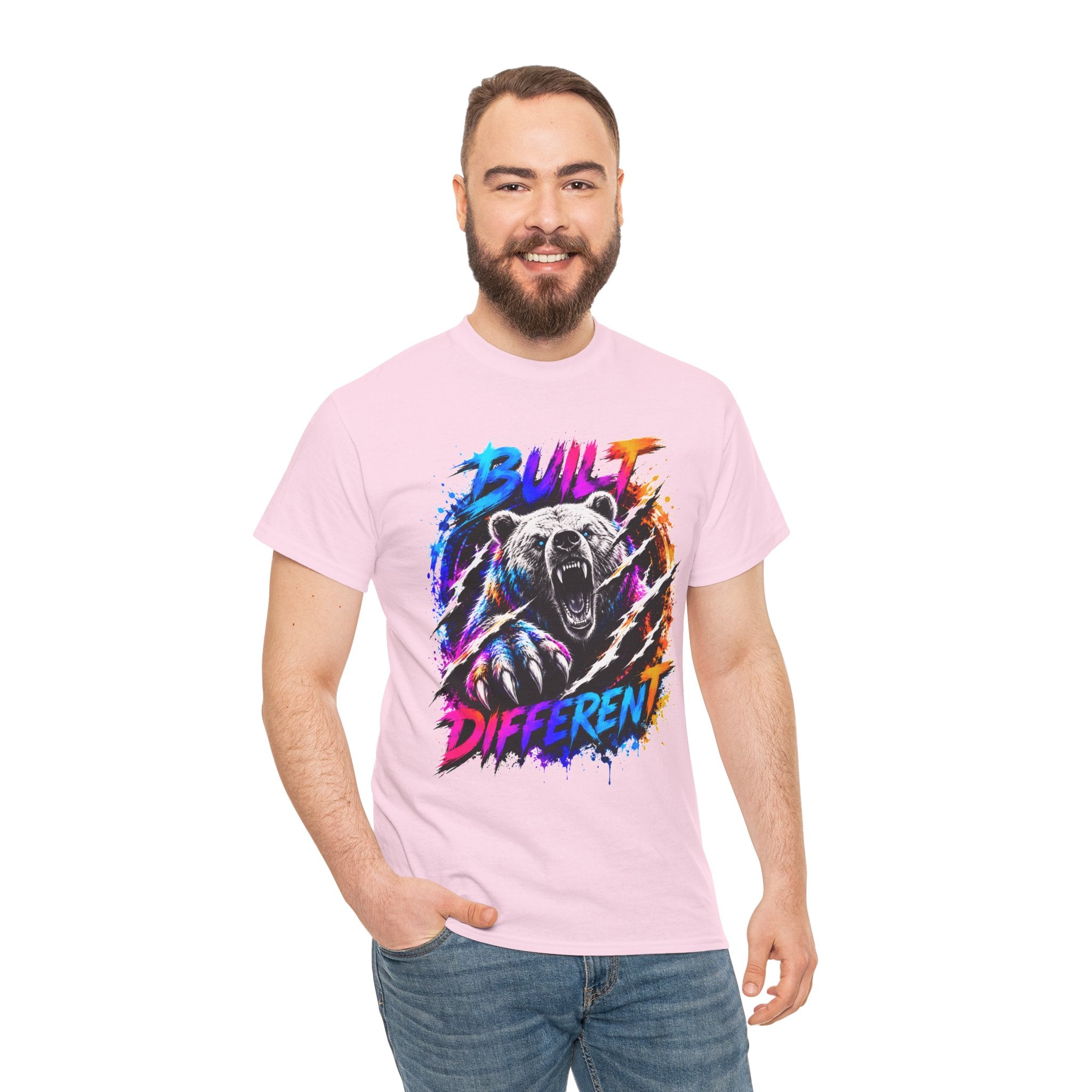 Built Different Bear T-Shirt — Bold Retro Grunge Graphic Tee