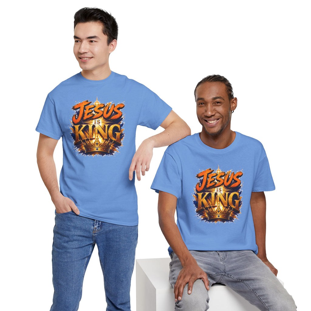 Jesus Is King Christian T-Shirt | Crown Graphic Tee | Religious Unisex Shirt | Faith Apparel | Christian Gift for Men & Women