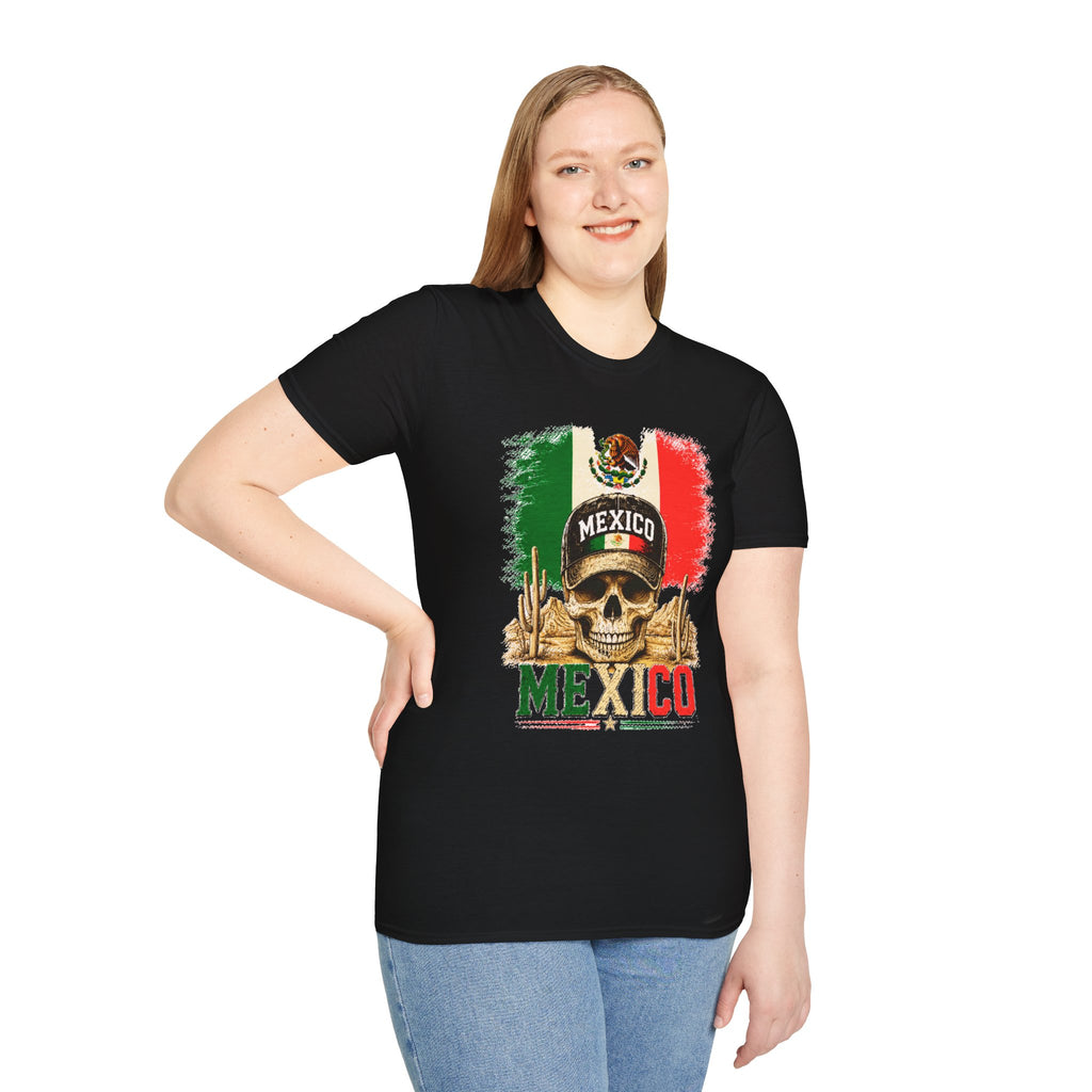 Mexico Flag Skull T-Shirt, Vintage Mexican Skull Shirt, Dia De Los Muertos Tee, Patriotic Mexico Graphic Tee, Gift for Men Women