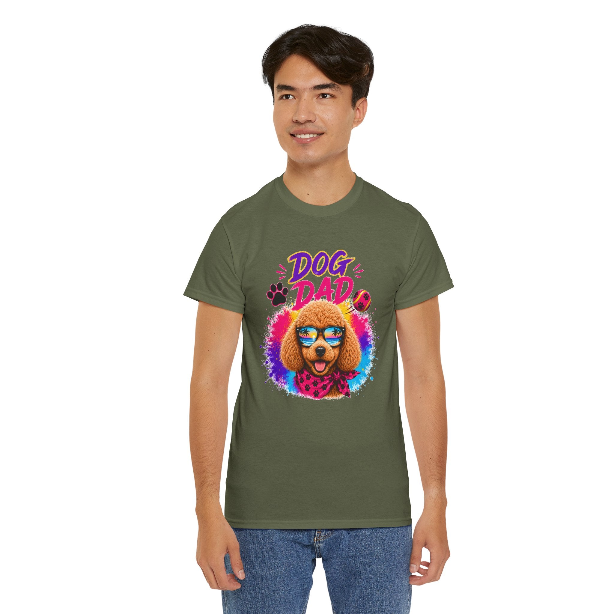 Dog Dad Poodle T-Shirt | Funny Dog Dad Gift | Colorful Retro Poodle Shirt | Dog Lover Gift | Unisex Graphic Tee