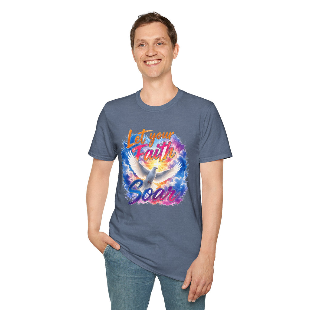 Let Your Faith Soar Christian Dove T-Shirt | Inspirational Faith Tee | Holy Spirit Dove Shirt | Religious Gift for Women & Men