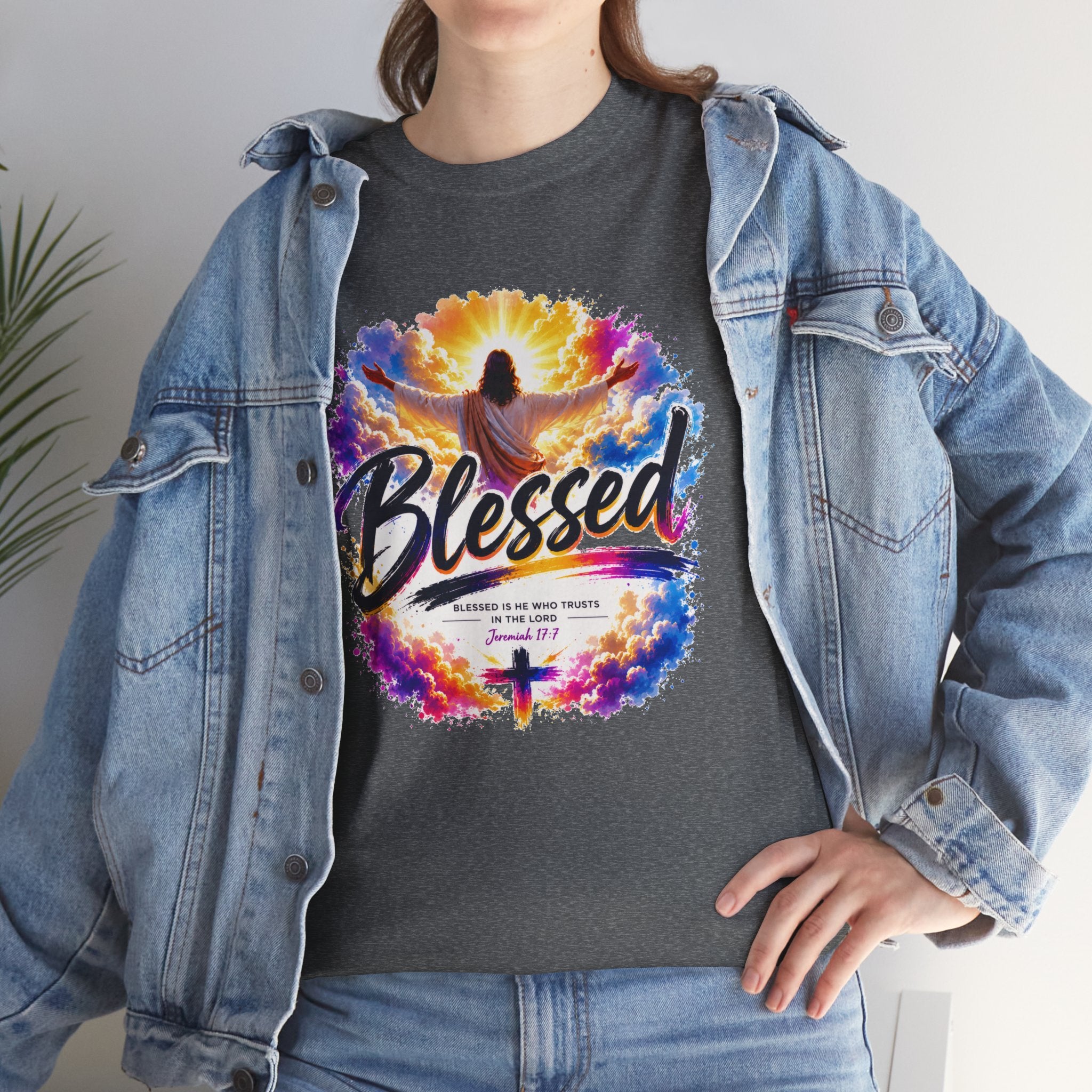Blessed Christian T-Shirt, Faith Cross Shirt, Religious Graphic Tee, Jesus Lover Gift, Inspirational Unisex Christian Shirt
