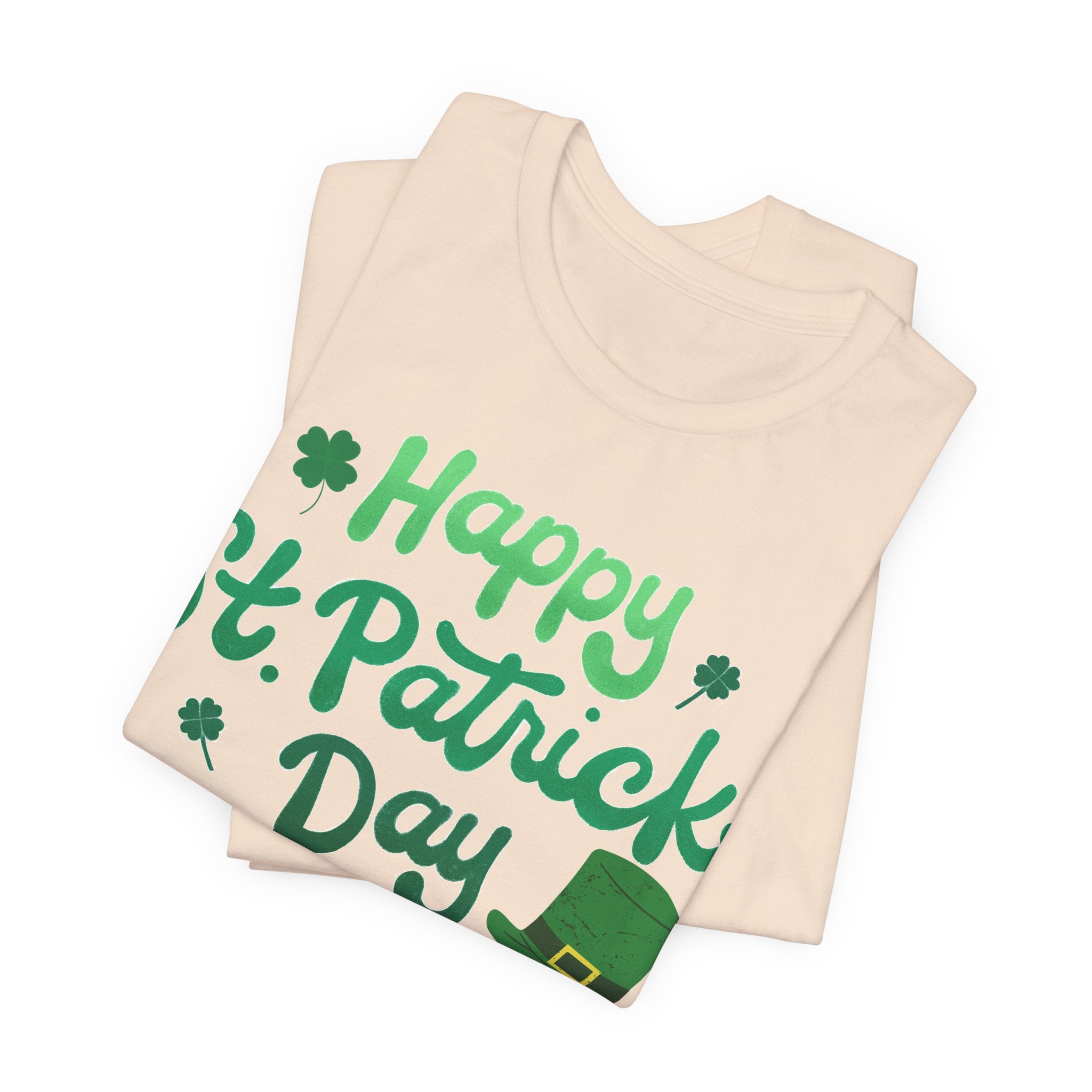 Happy St. Patrick's Day T-Shirt – Green Shamrock & Leprechaun Hat Tee