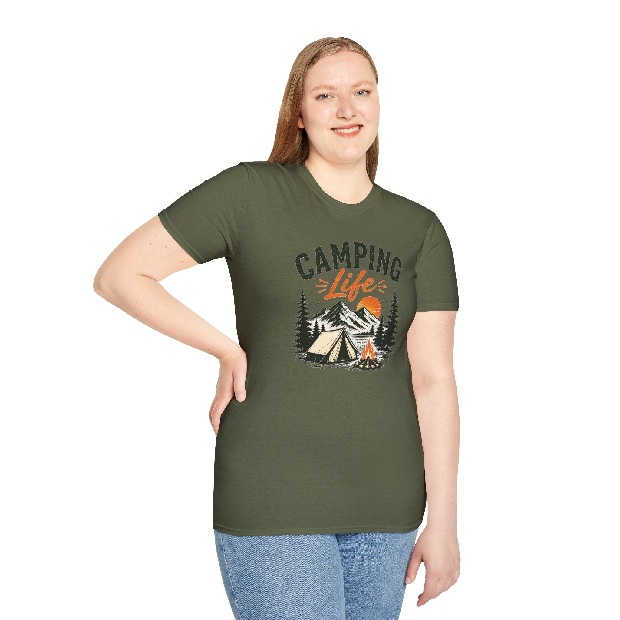 Camping Life T-Shirt — Vintage Tent & Campfire Outdoor Tee
