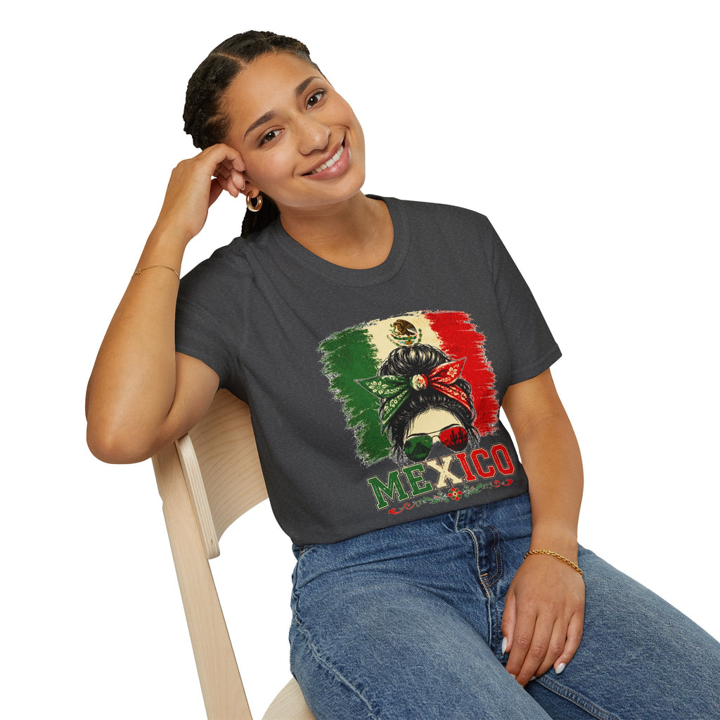 Mexico Messy Bun T-Shirt, Mexican Pride Shirt, Mexico Flag Graphic Tee, Cinco De Mayo Shirt, Latina Gift for Women