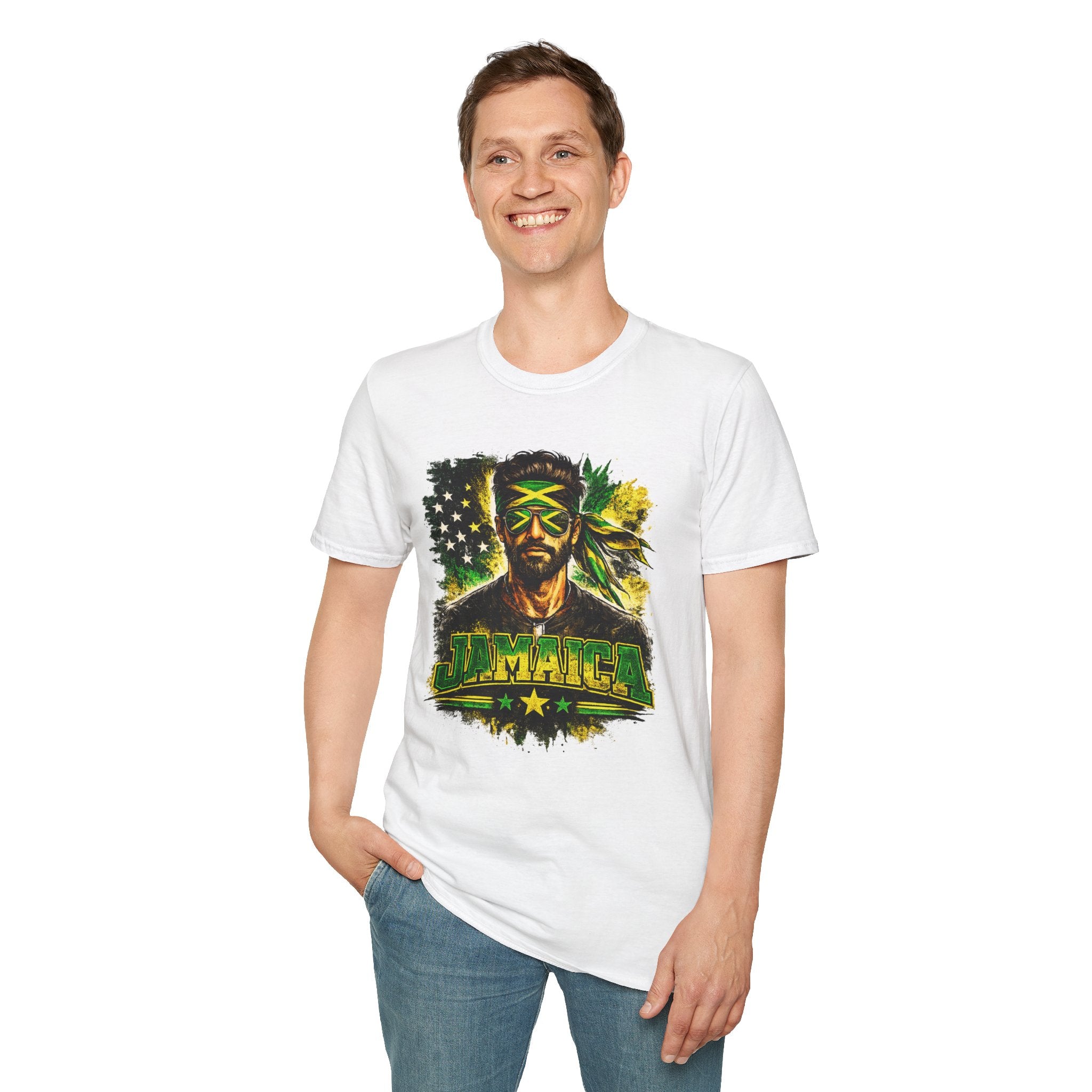 Jamaican Flag Portrait T-Shirt — Reggae Vibe Graphic Tee