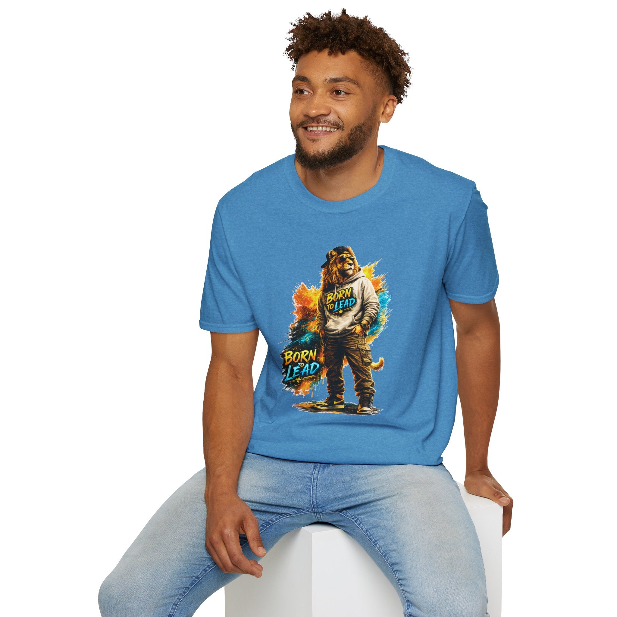 Lion 'Born to Lead' Graphic T‑Shirt — Inspirational Animal Leadership Tee