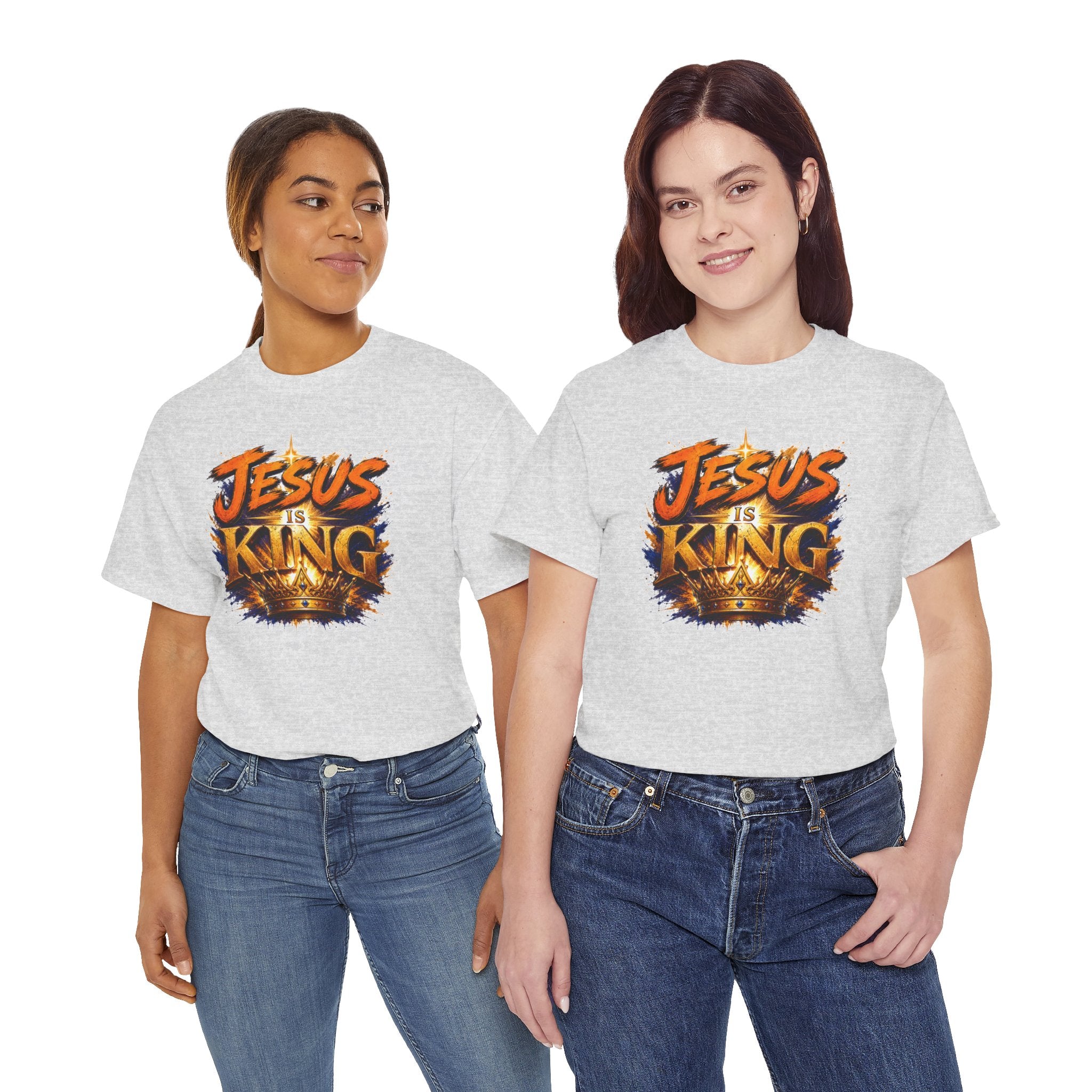 Jesus Is King Christian T-Shirt | Crown Graphic Tee | Religious Unisex Shirt | Faith Apparel | Christian Gift for Men & Women